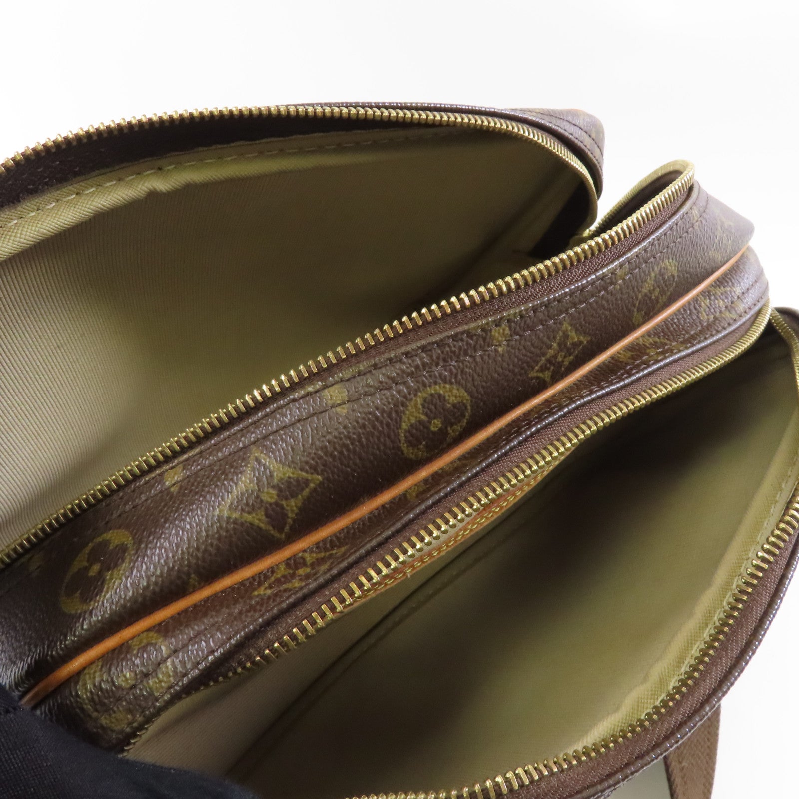 LOUIS VUITTON Monogram Reporter金扣肩背袋啡色