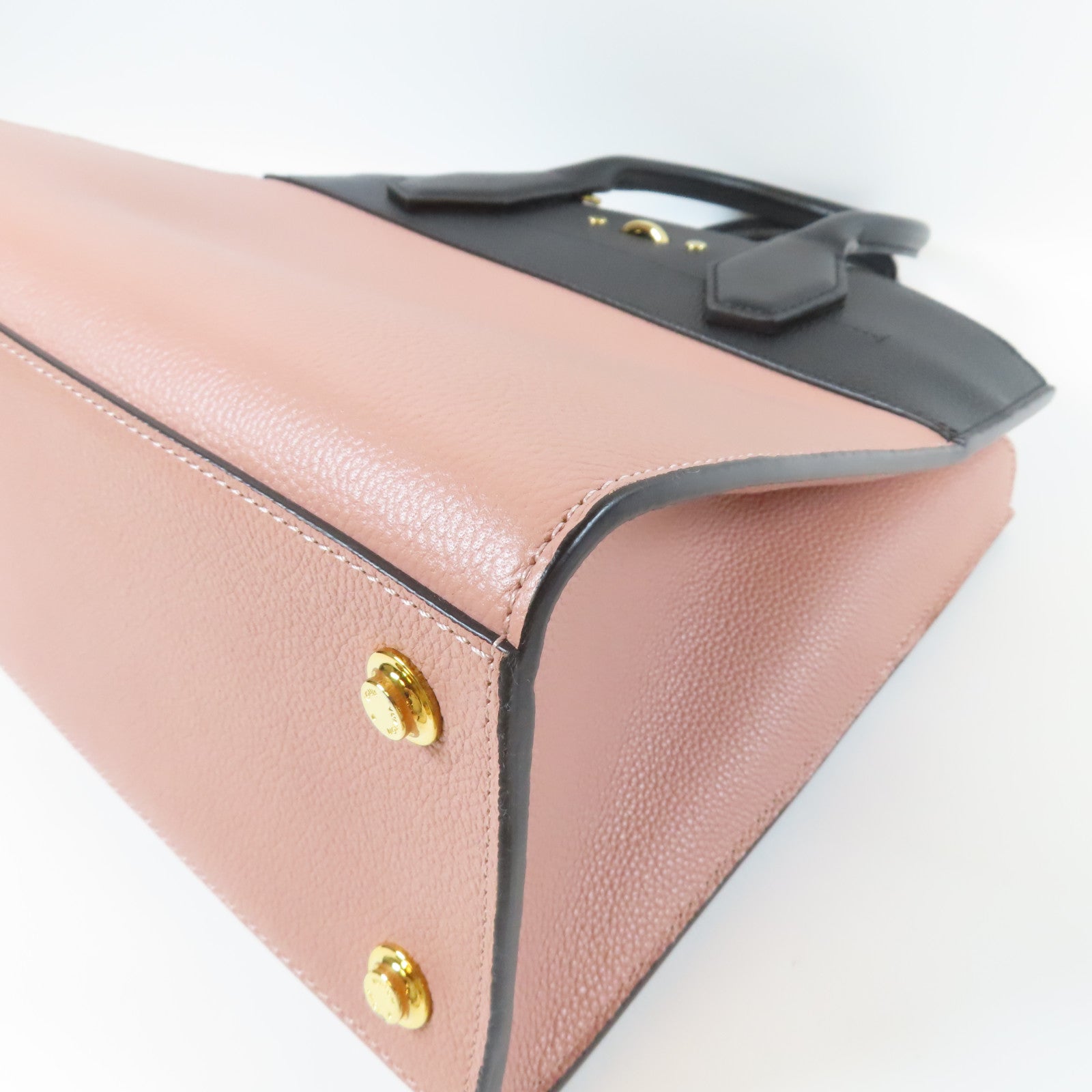 LOUIS VUITTON **【激減優惠】Taurillon City Steamer MM金扣手挽肩背兩用袋粉紅色/黑色