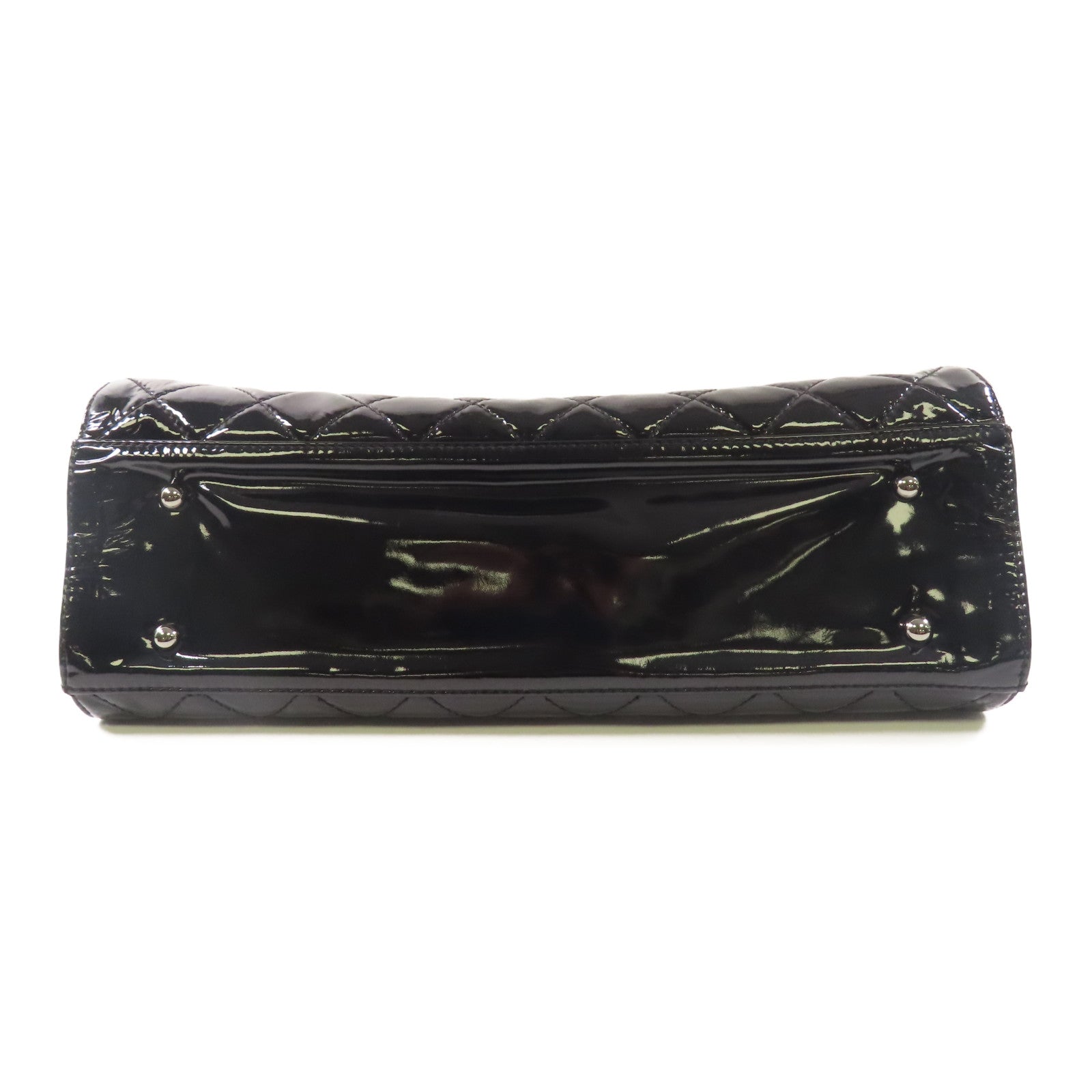 CHANEL 漆皮皮革Shoulder Tote銀扣肩背袋/手挽袋