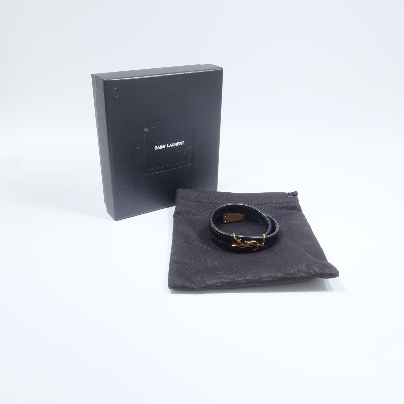 SAINT LAURENT 金屬/牛皮皮革Bracelet手鏈