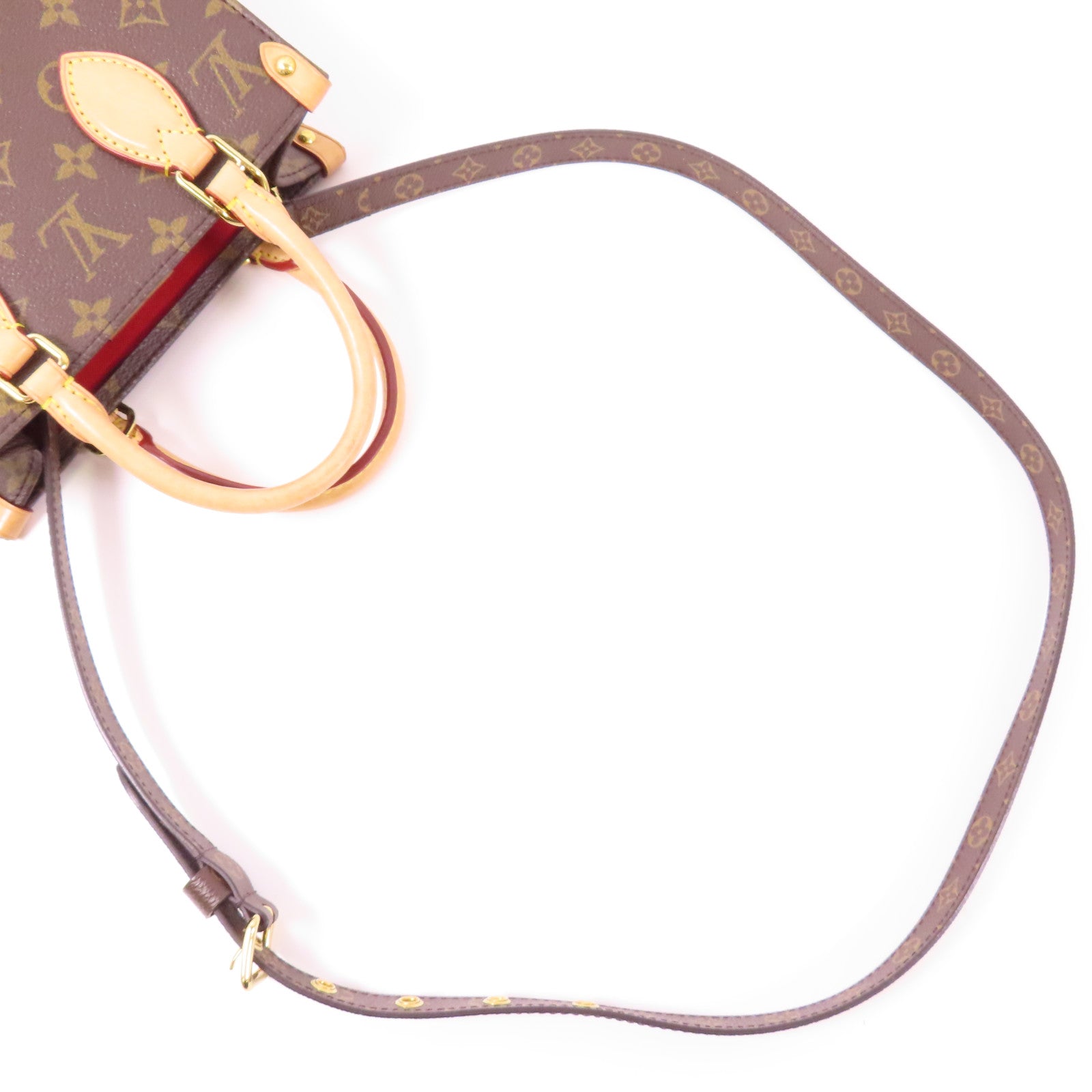 LOUIS VUITTON LV GHW Sac Plat BB 2 Way Shoulder Handbag M45847 Monogram Brown