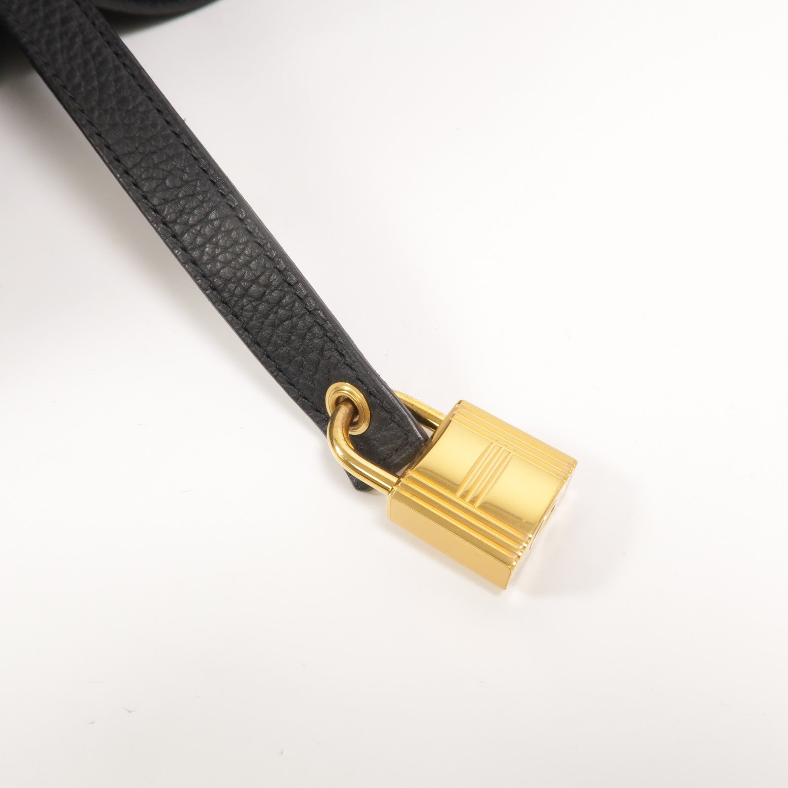 HERMES Clemence皮革Picotin MM扣手挽袋Noir