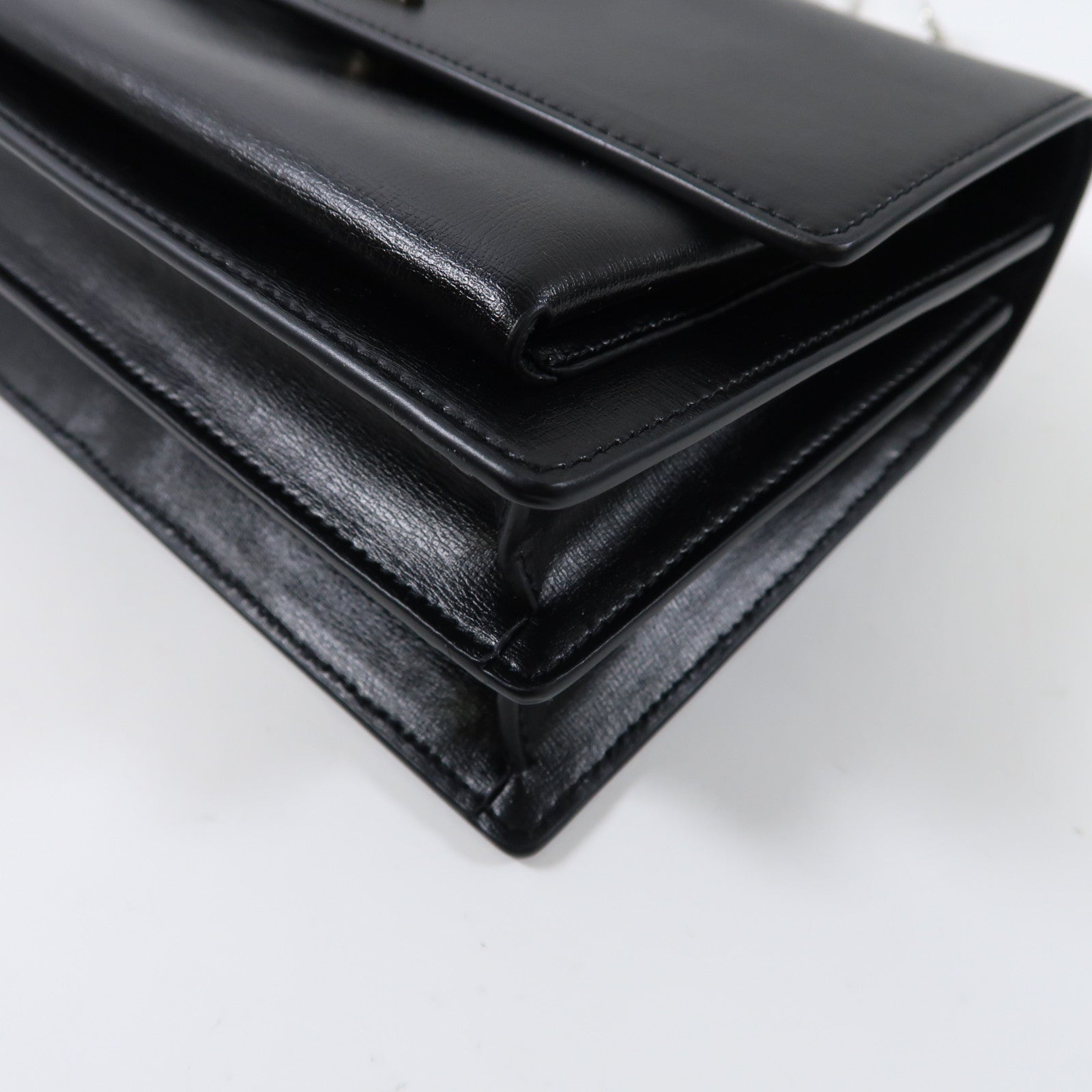SAINT LAURENT【激減優惠】 牛皮皮革Sunset Medium銀扣鏈帶肩背袋