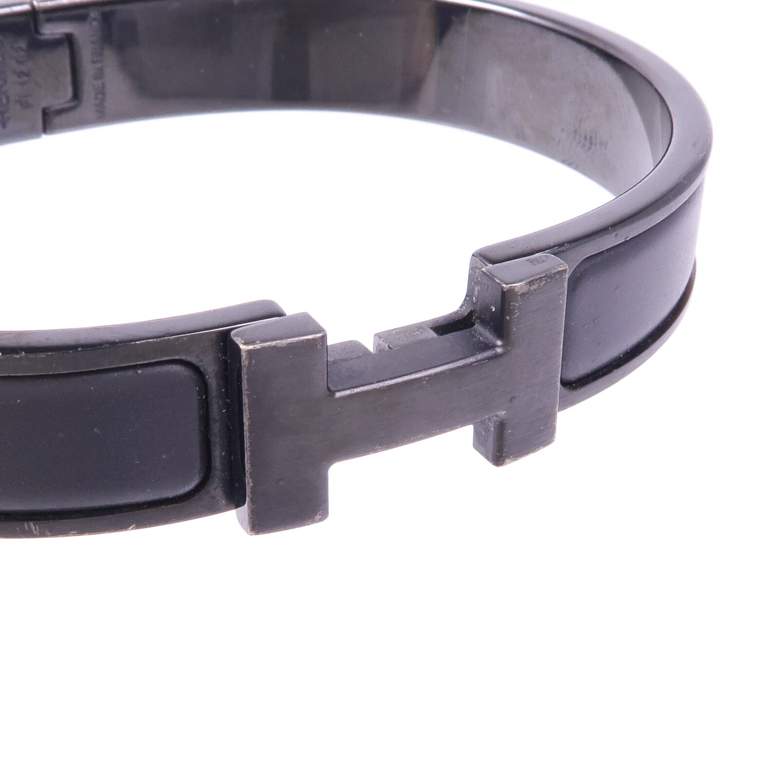 HERMES 金屬/琺瑯Clic HH So Black手鐲