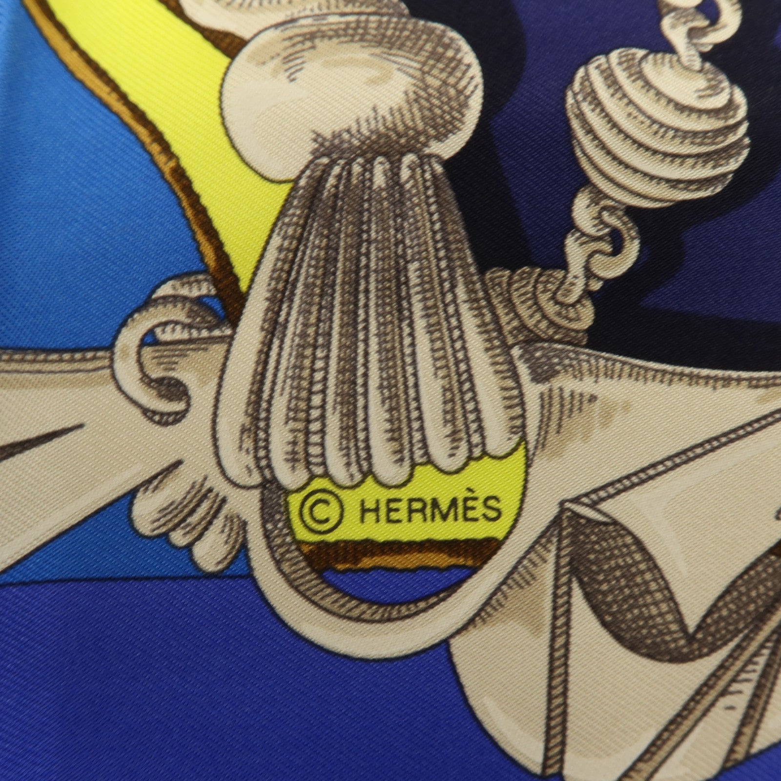 HERMES 絲質Carre 90 Scarf絲巾Bleu Royal