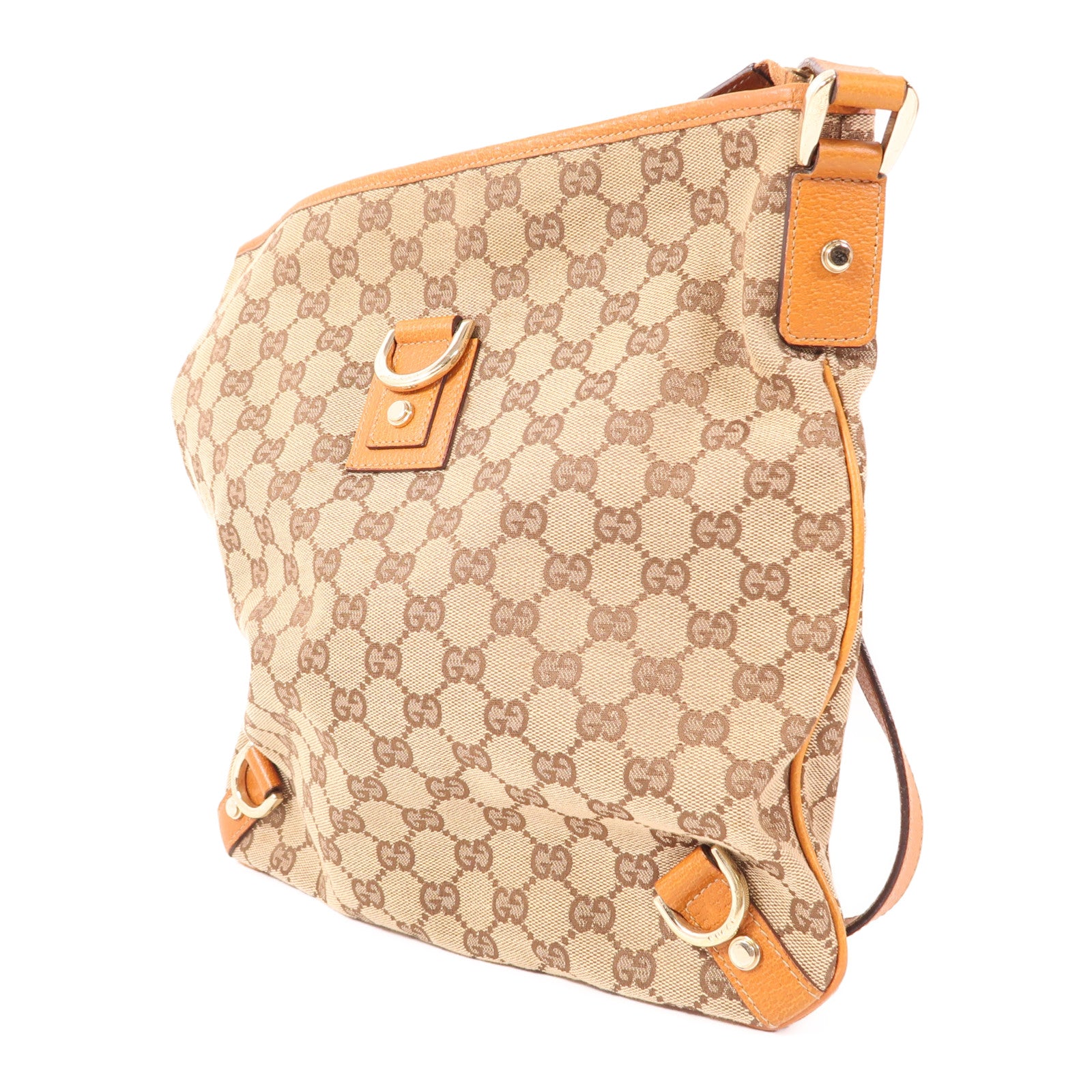 GUCCI GG GHW Shoulder Bag 131326 Canvas Brown