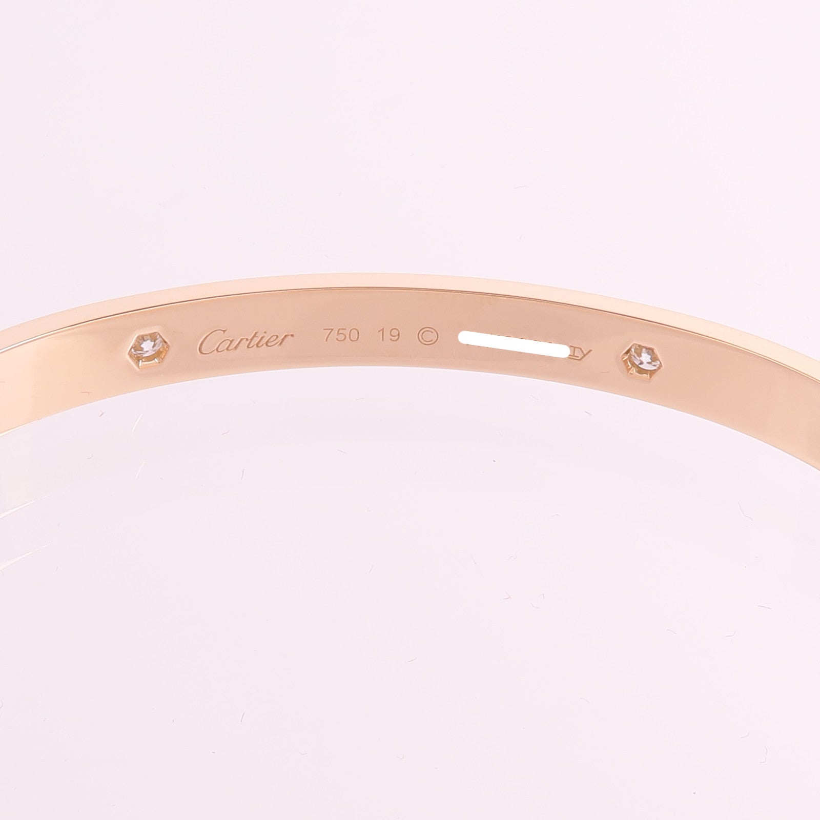 CARTIER 18K玫瑰金Love Bracelet 4 Diamonds鑽石手鐲