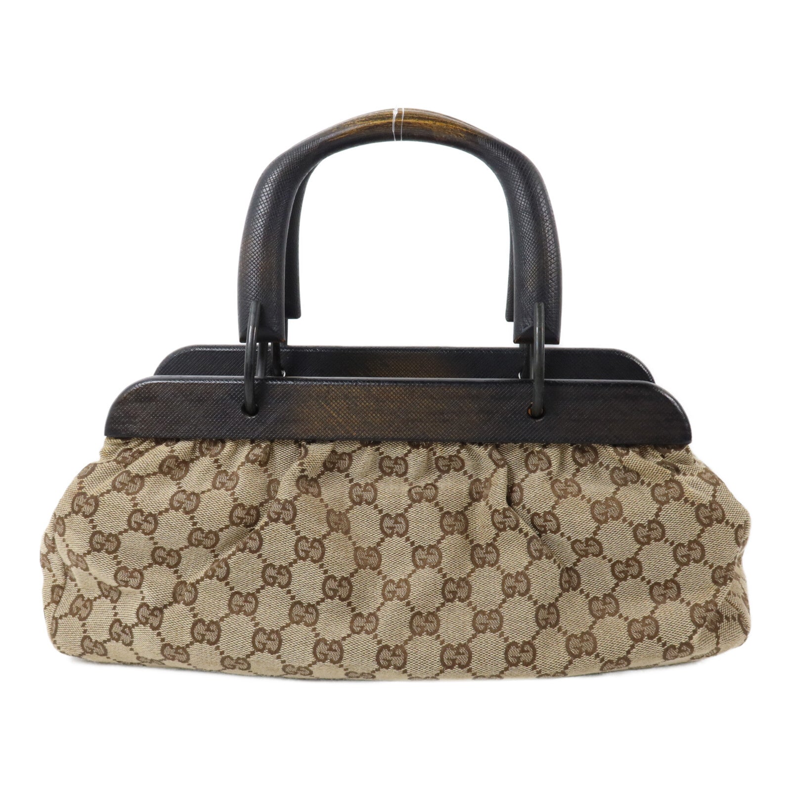 GUCCI 帆布Vintage Wood Frame Handbag手挽袋