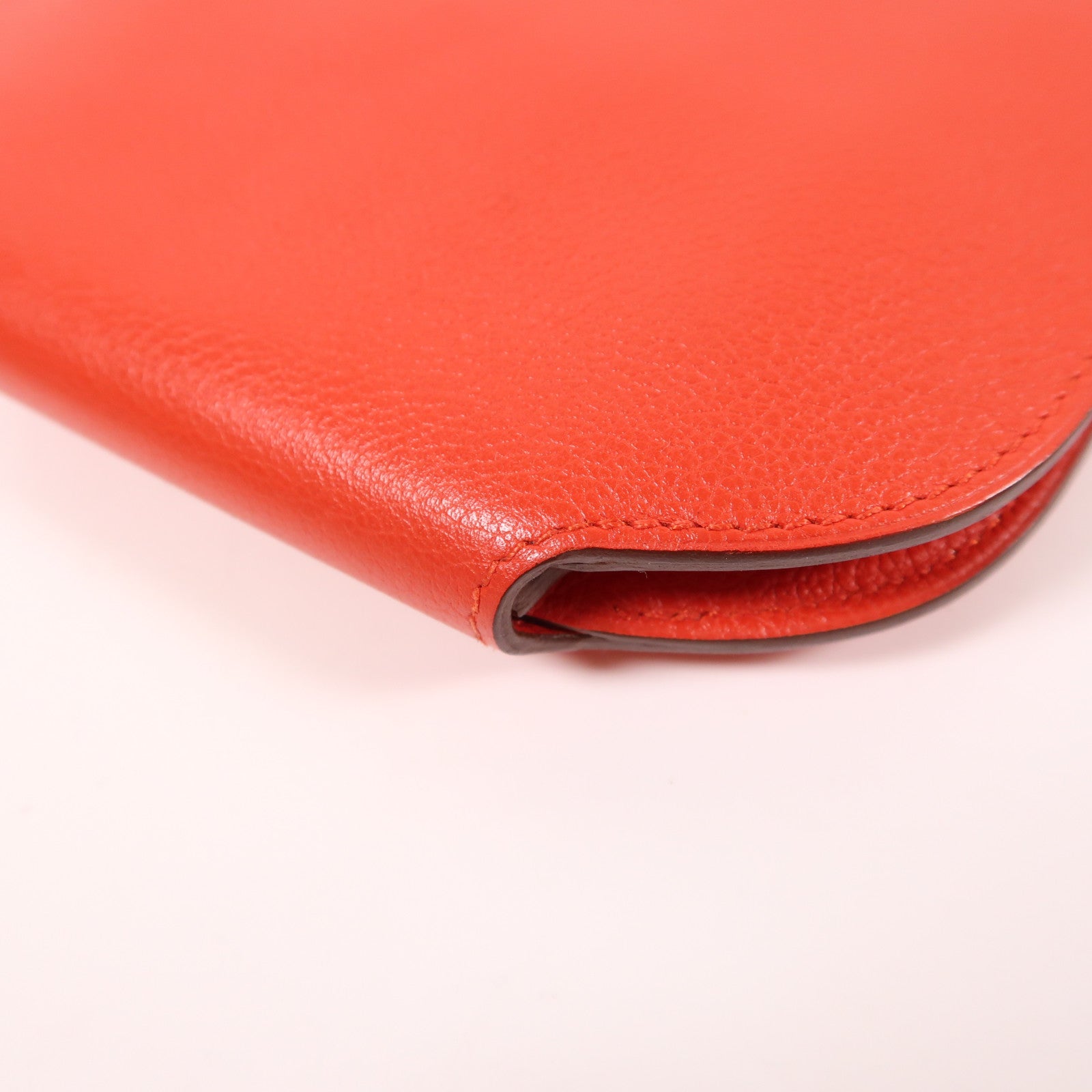 HERMES Evercolor皮革Mini Convoyeur金扣肩背袋蕃茄紅色