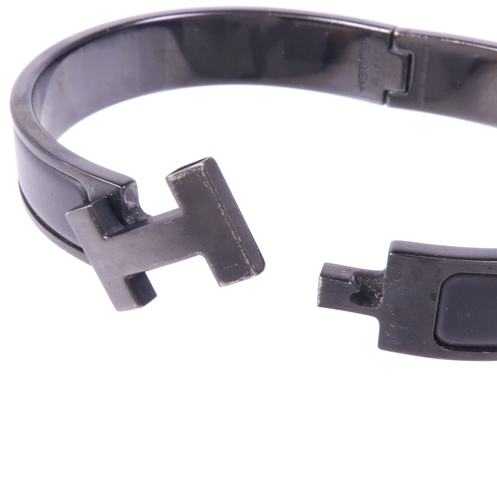 HERMES 金屬/琺瑯Clic HH So Black手鐲