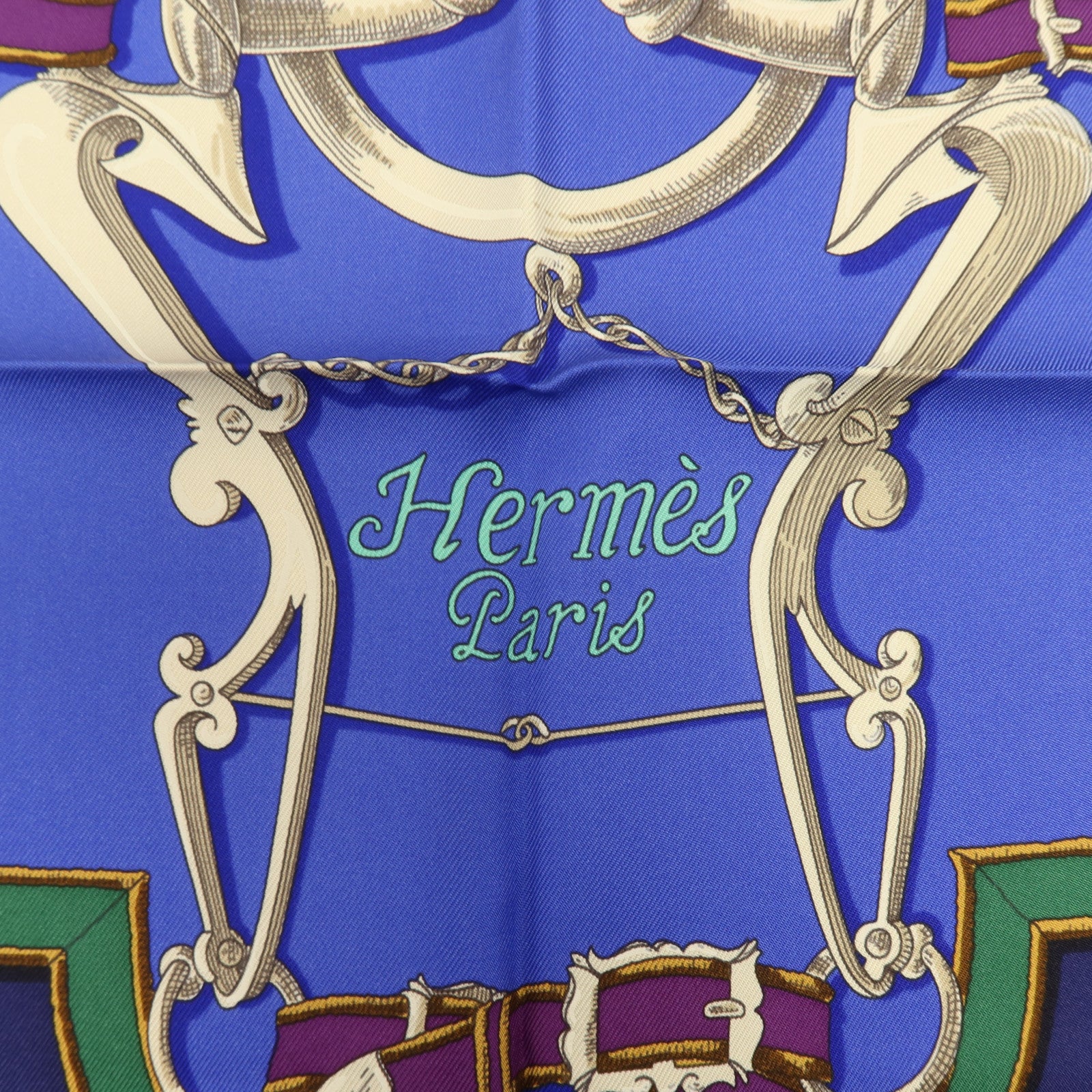 HERMES 絲質Carre 90 Scarf絲巾Bleu Royal