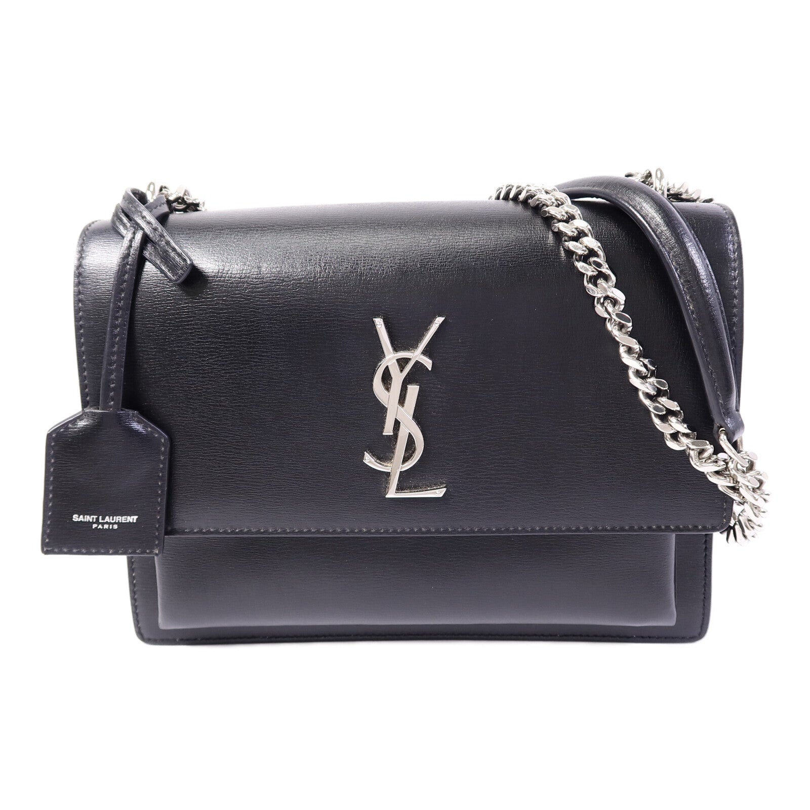 SAINT LAURENT 牛皮皮革Sunset Medium鏈帶肩背袋
