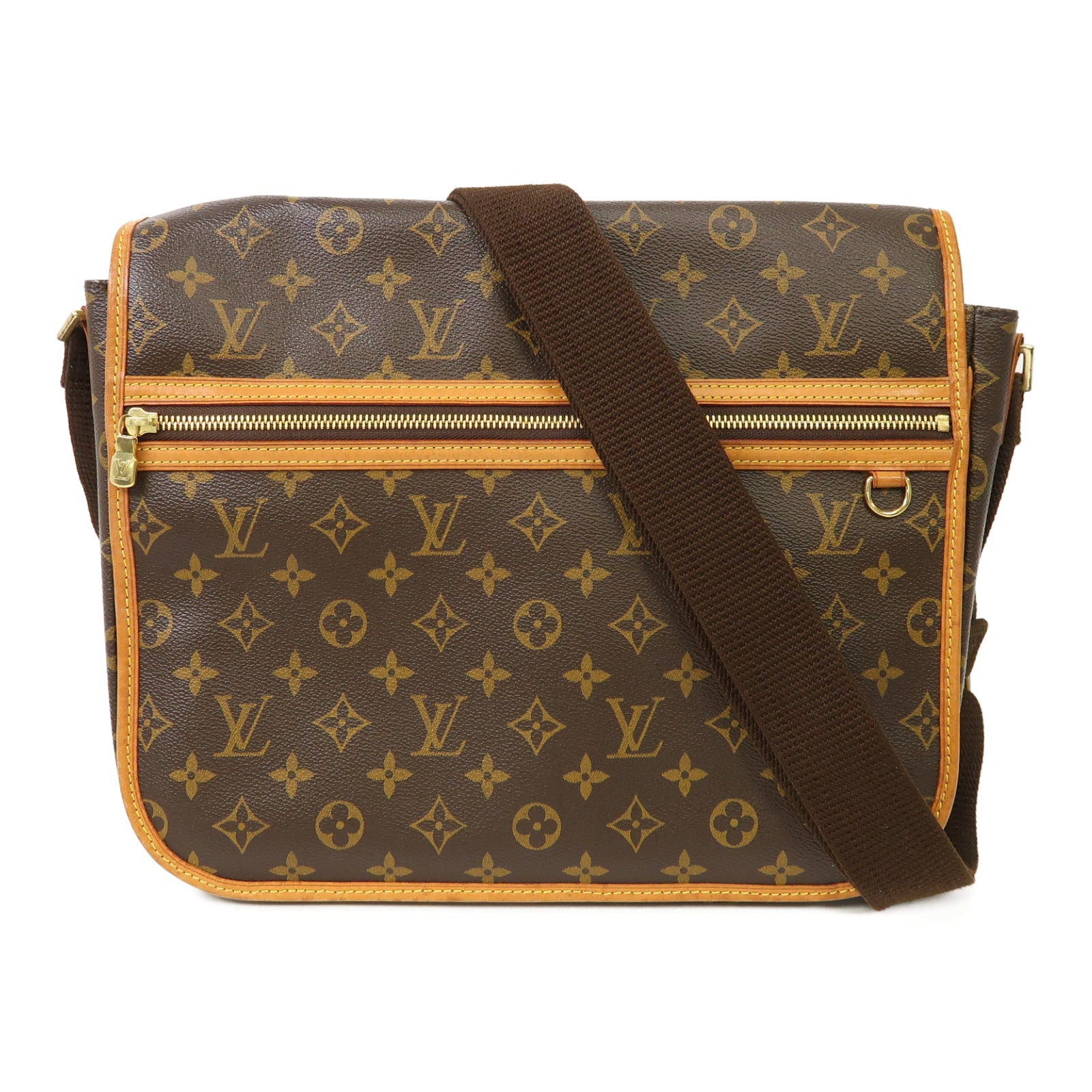 LOUIS VUITTON Monogram Bosphore GM金扣肩背袋啡色
