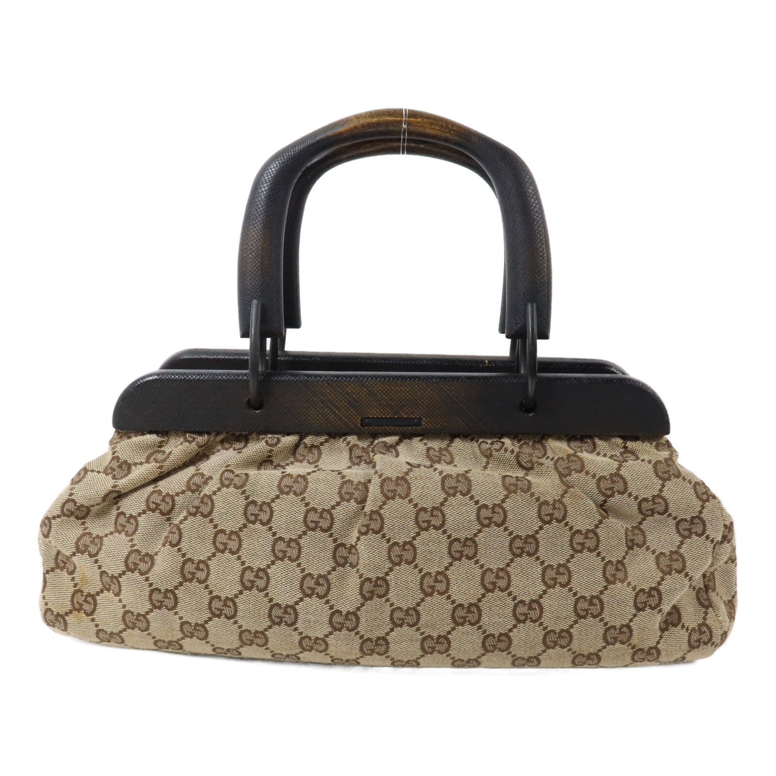 GUCCI 帆布Vintage Wood Frame Handbag手挽袋