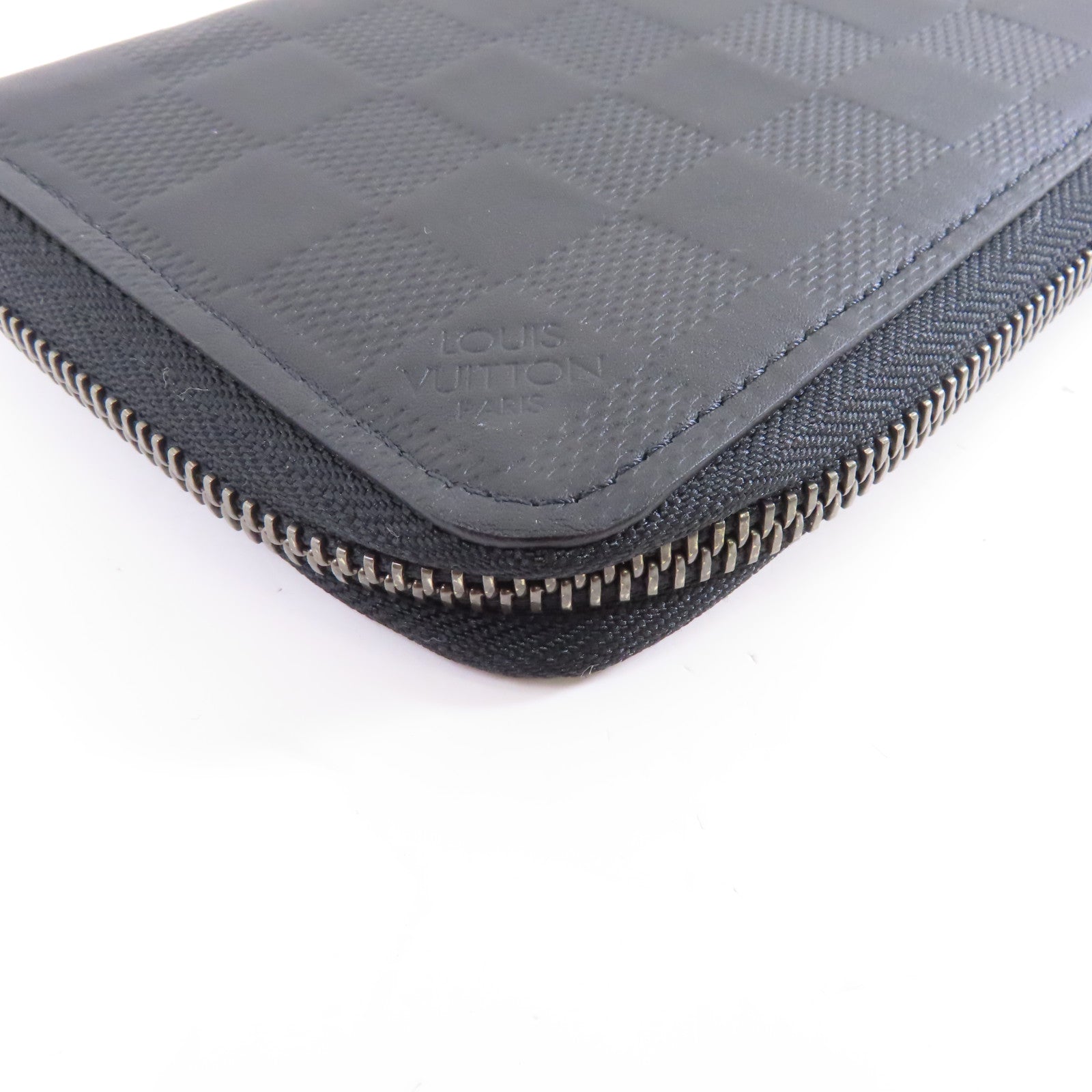 LOUIS VUITTON Damier Infini Zippy Long Wallet銀扣長錢包黑色