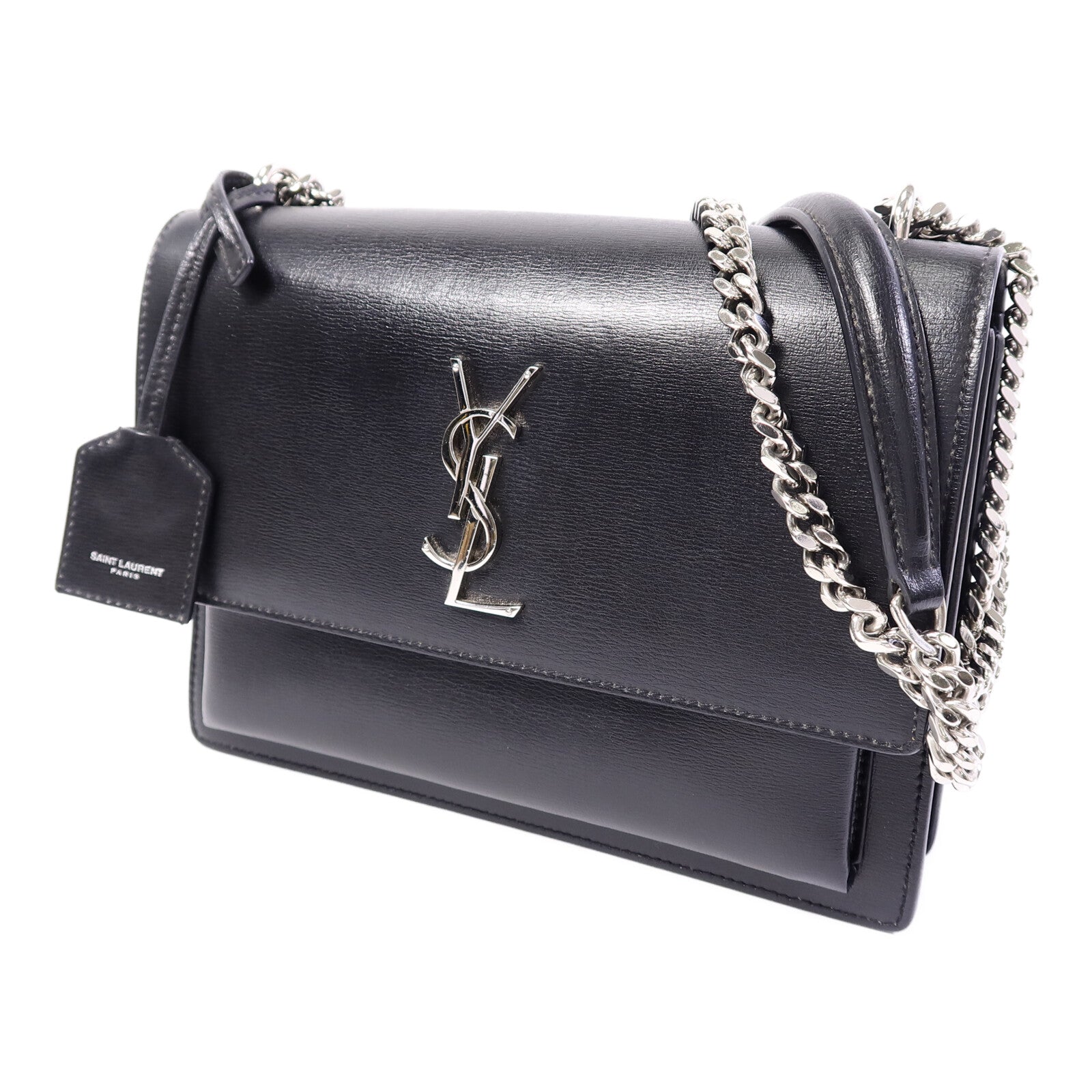 SAINT LAURENT 牛皮皮革Sunset Medium鏈帶肩背袋