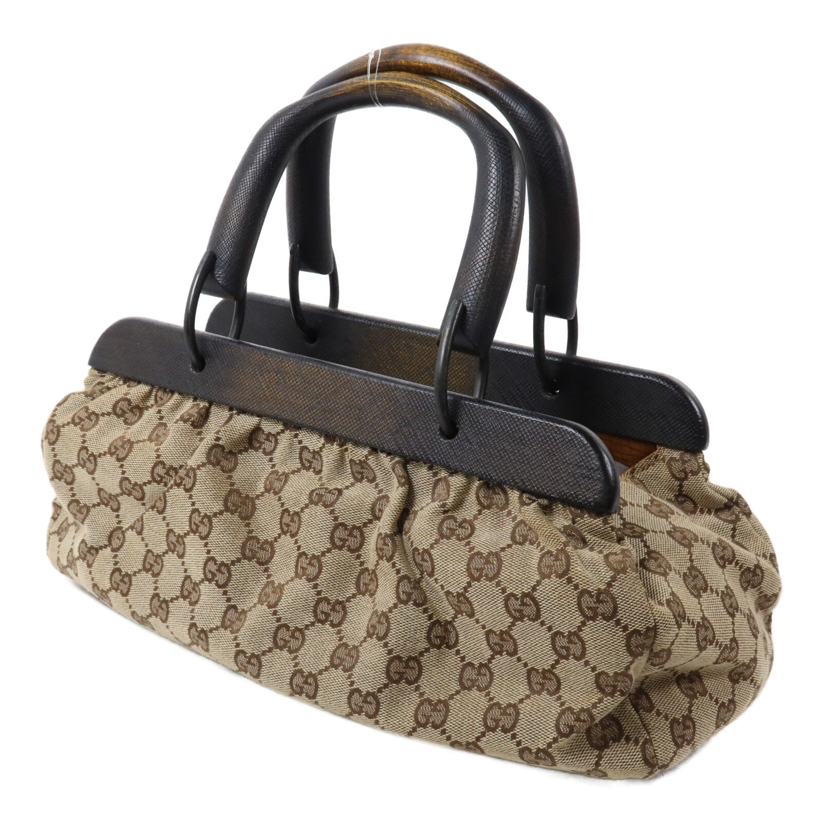 GUCCI 帆布Vintage Wood Frame Handbag手挽袋