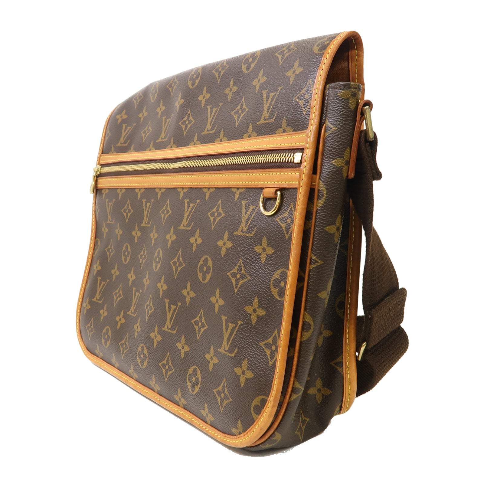 LOUIS VUITTON Monogram Bosphore GM金扣肩背袋啡色