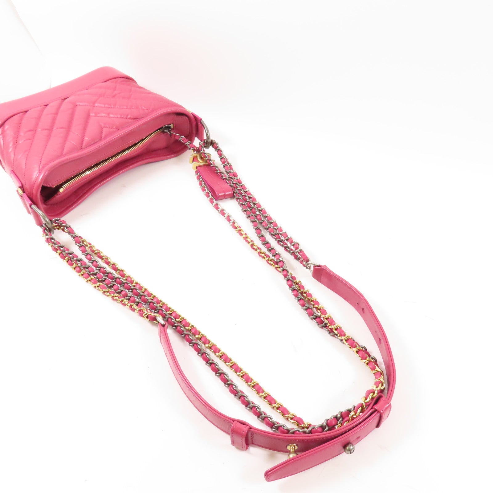 CHANEL 【激減優惠】牛皮皮革Gabrelle Small鏈帶肩背袋
