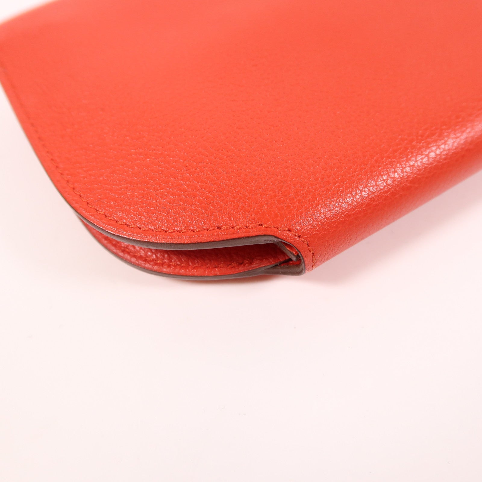 HERMES Evercolor皮革Mini Convoyeur金扣肩背袋蕃茄紅色