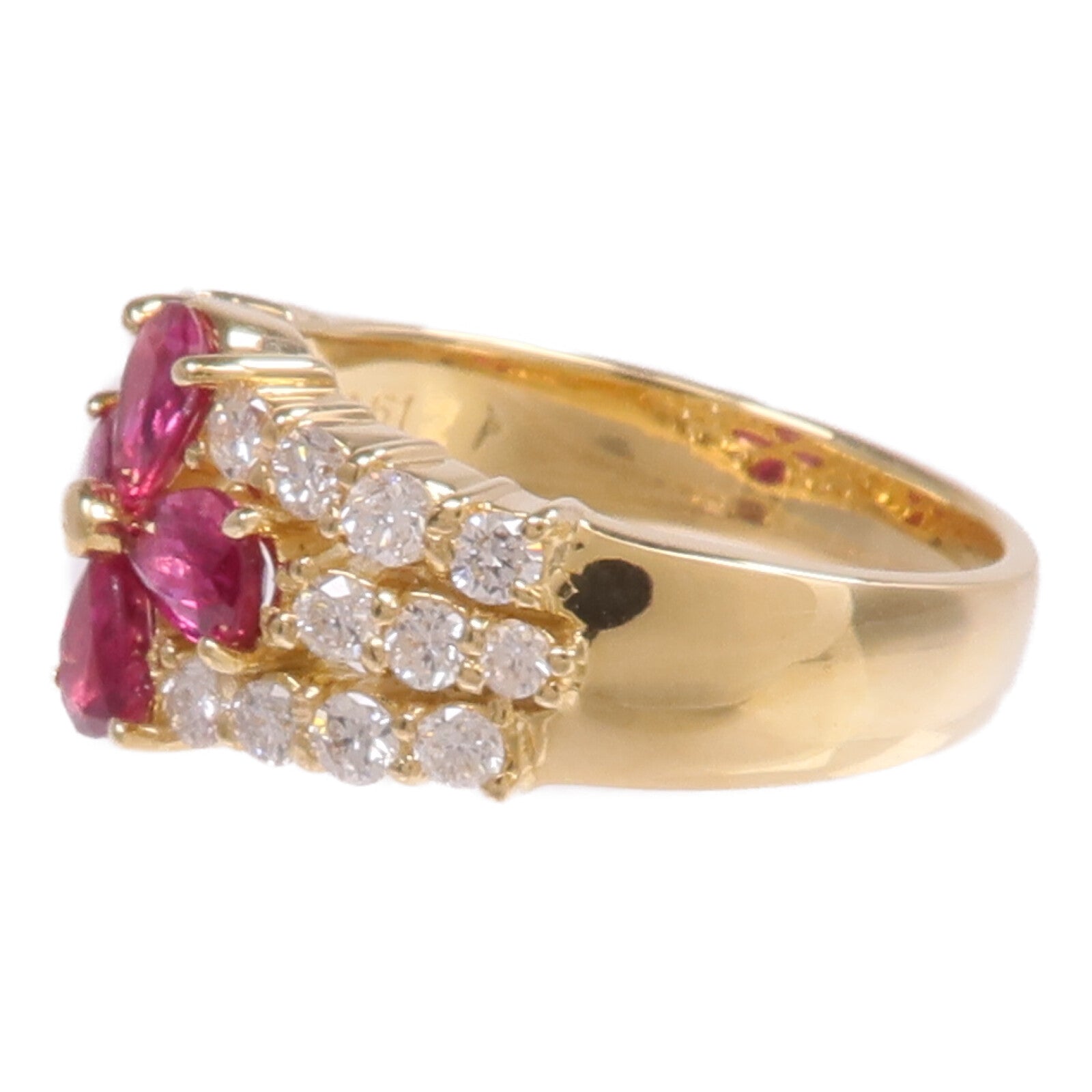 JEWELRY 18K黃金Ruby Diamond Ring紅寶石/鑽石戒指US#6