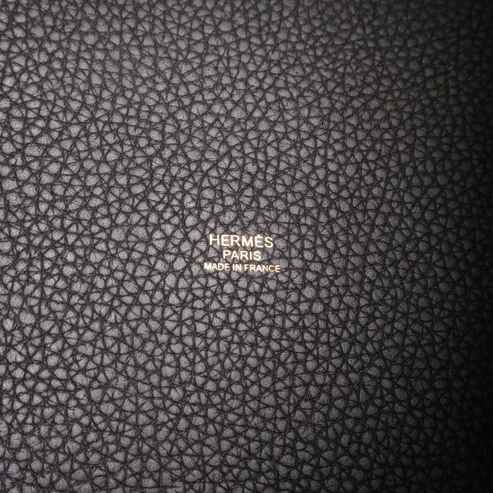 HERMES Clemence皮革Picotin MM扣手挽袋Noir