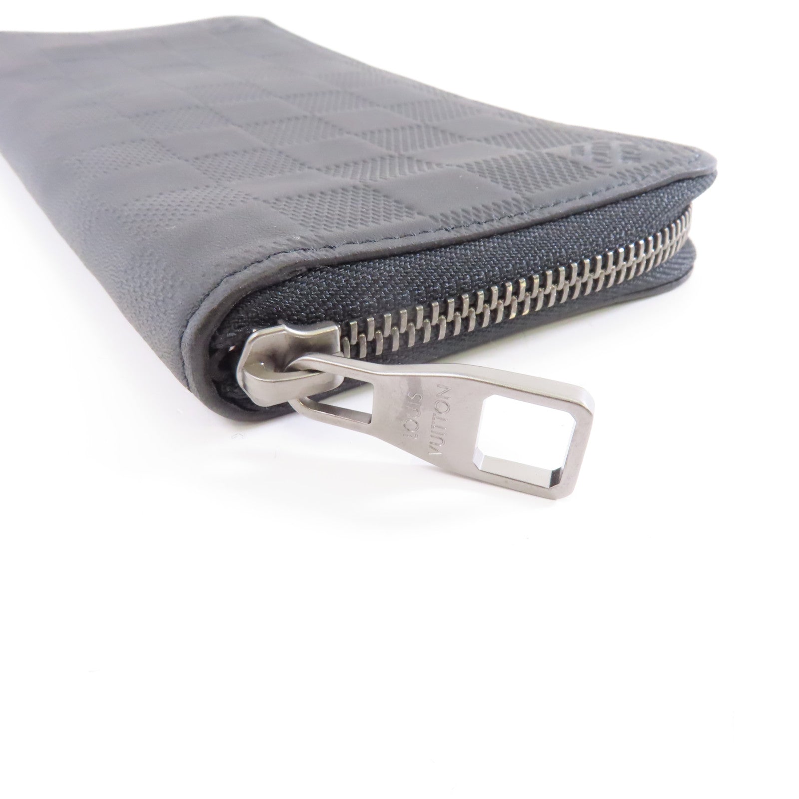 LOUIS VUITTON Damier Infini Zippy Long Wallet銀扣長錢包黑色