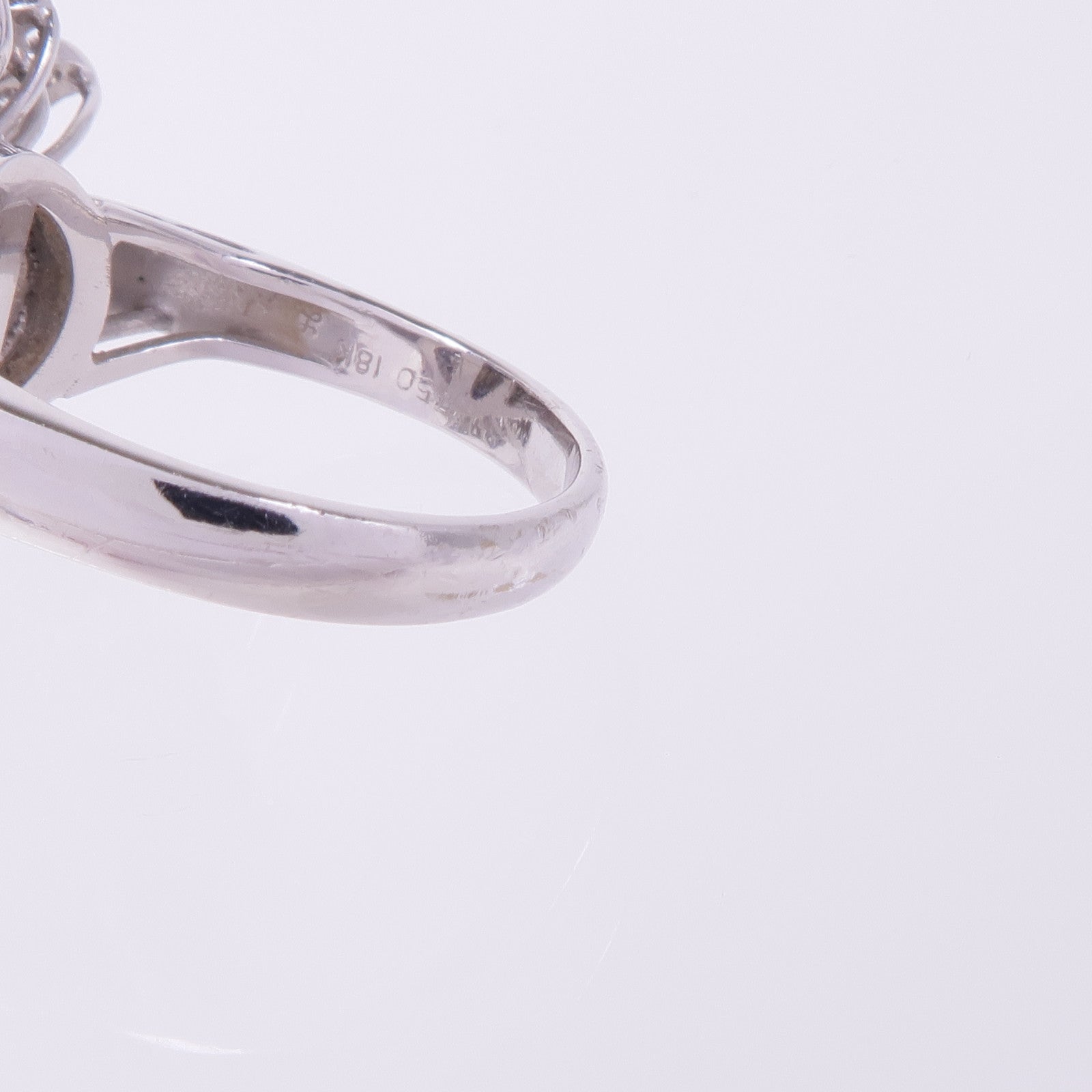 JEWELRY 【激減優惠】18K白金Pearl Diamond Ring珍珠鑽石戒指US#6.5