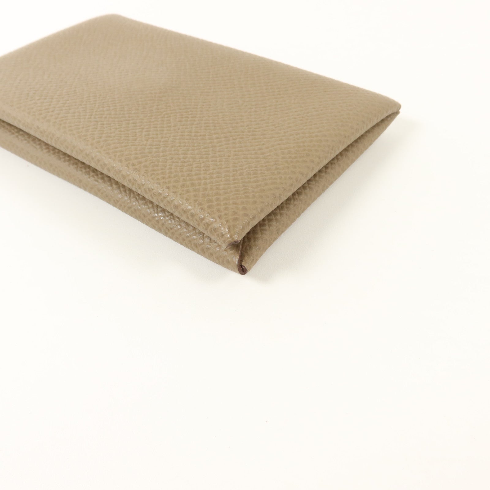 HERMES Epsom皮革Calvi Card Case卡片套Etoupe