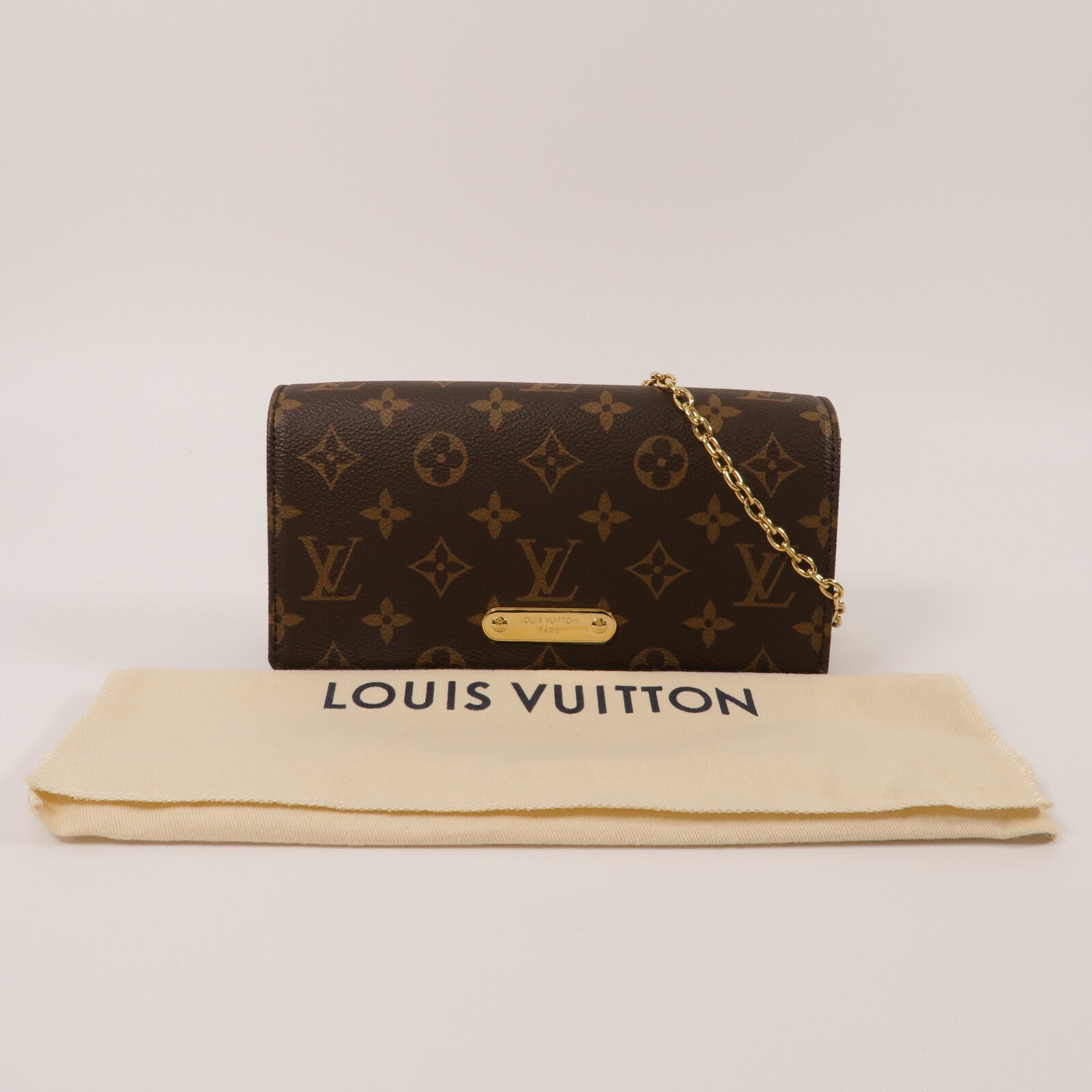 LOUIS VUITTON Monogram Wallet On Chain Lily鏈帶肩背袋