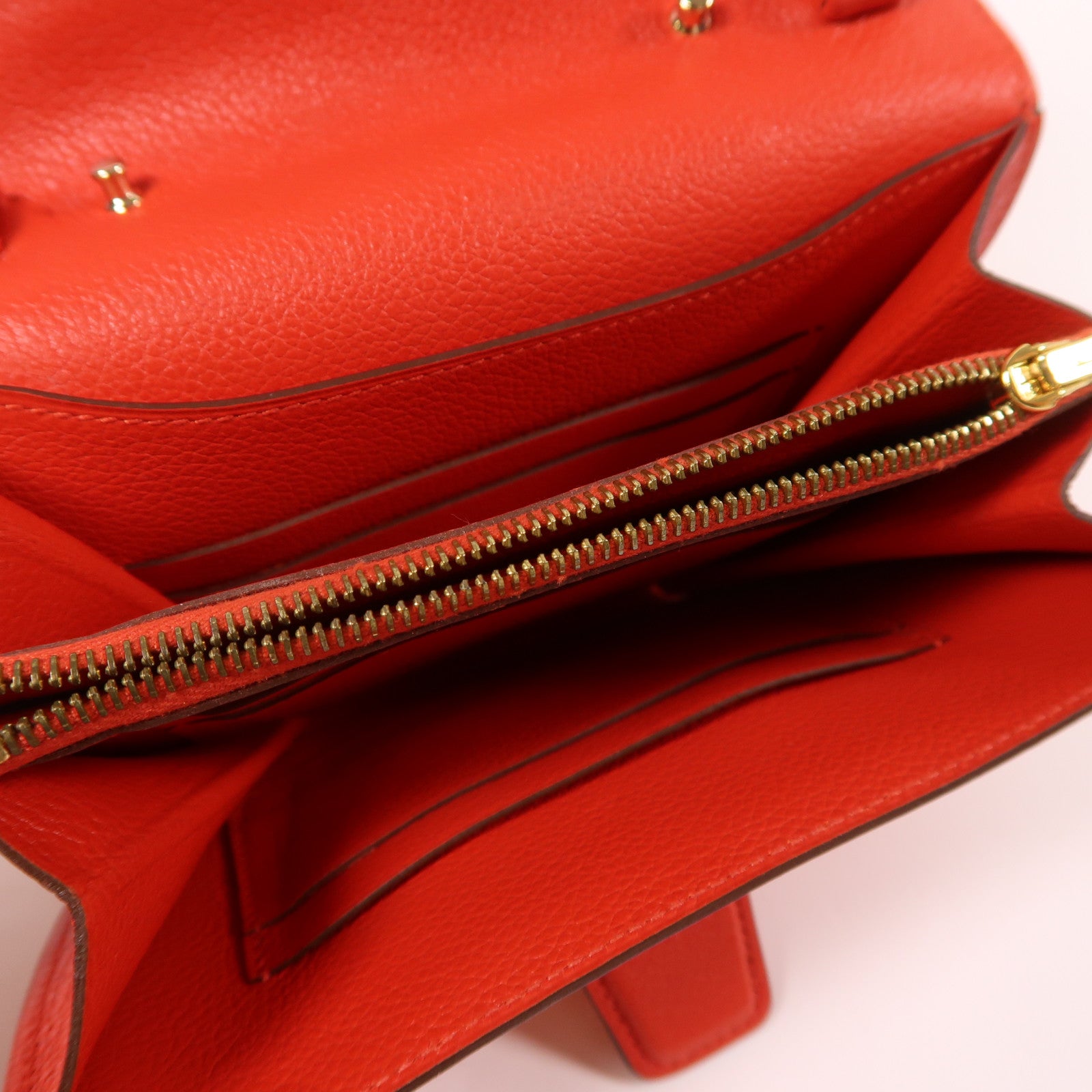 HERMES Evercolor皮革Mini Convoyeur金扣肩背袋蕃茄紅色