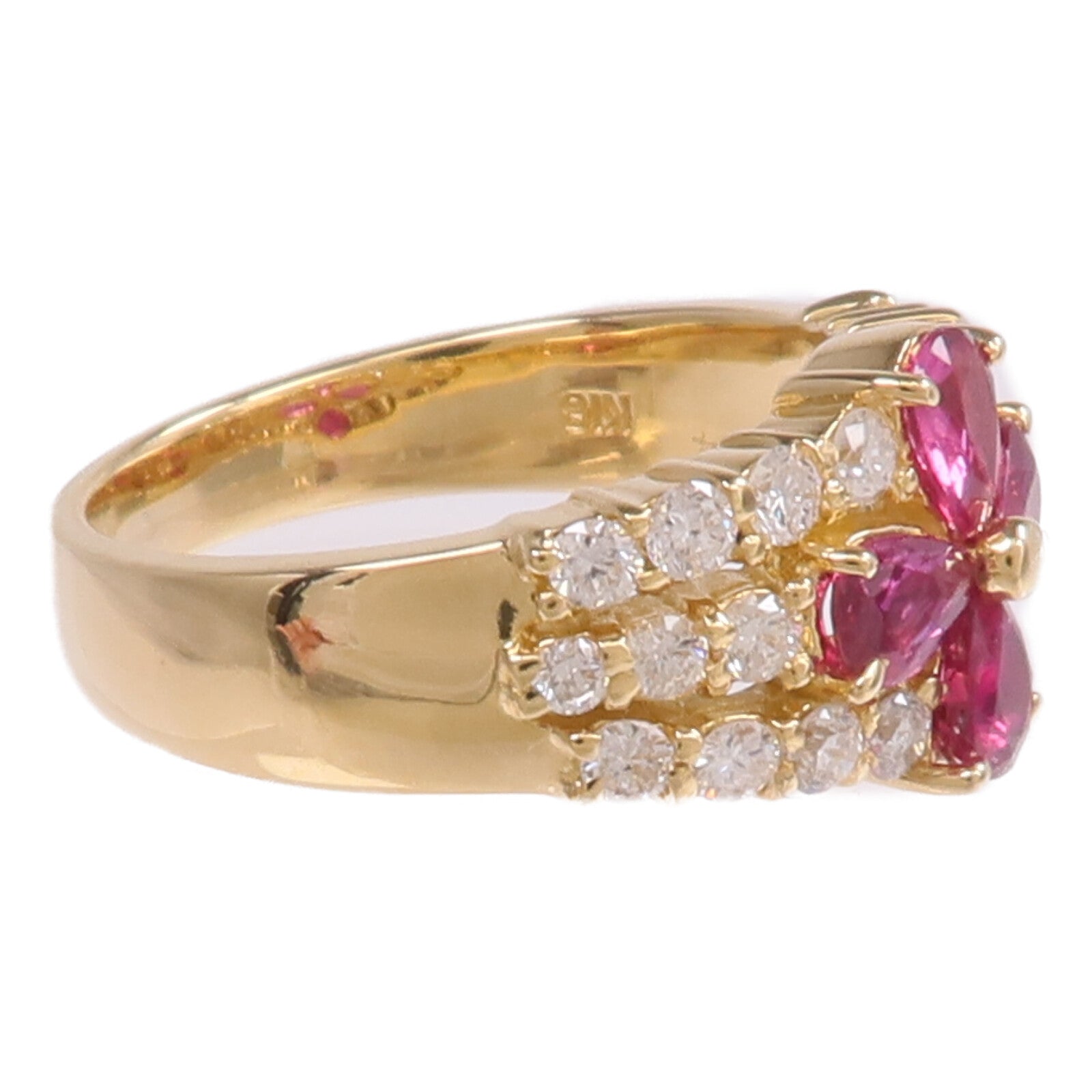 JEWELRY 18K黃金Ruby Diamond Ring紅寶石/鑽石戒指US#6