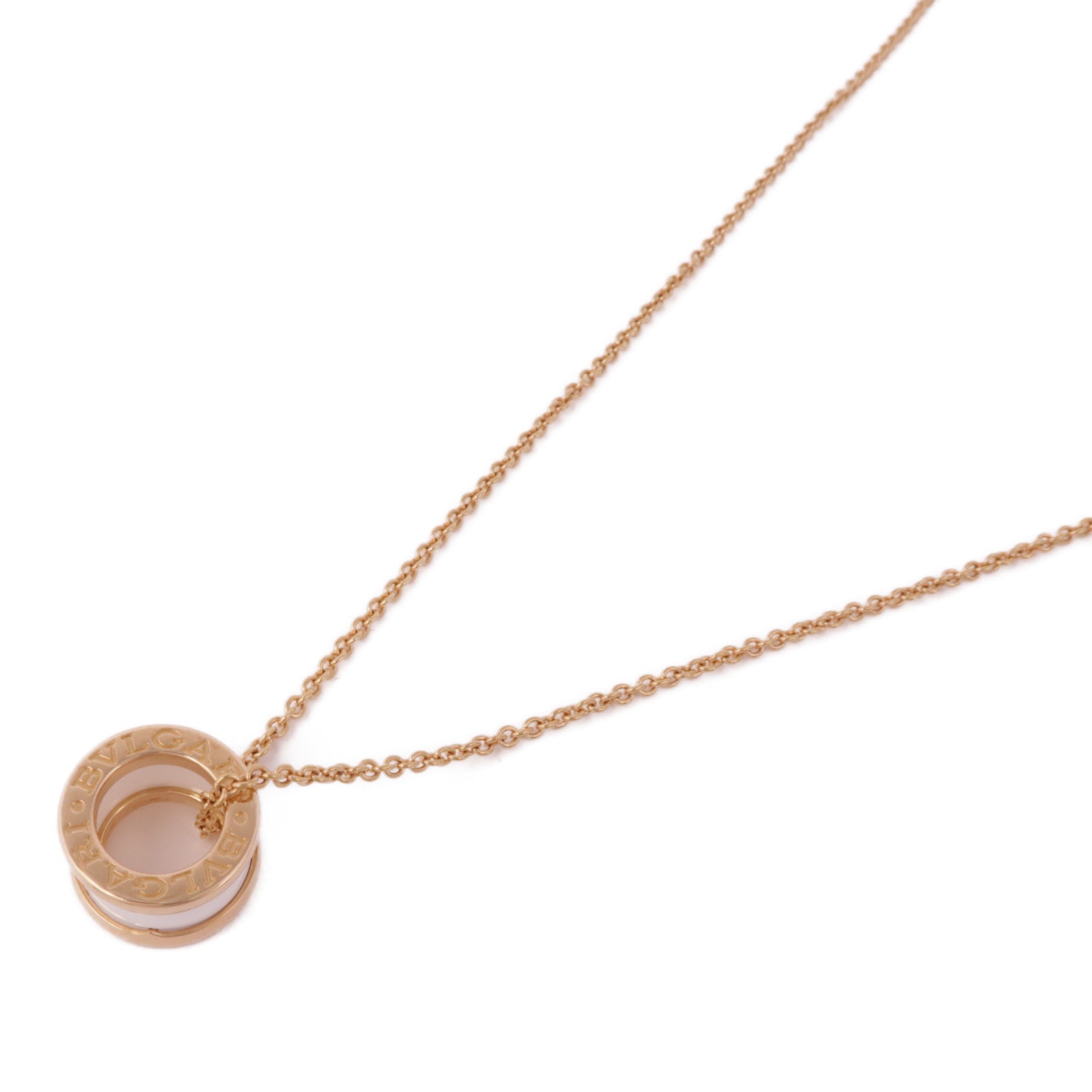BVLGARI B-zero1 Necklace 346082 18K Pink Gold Ceramic