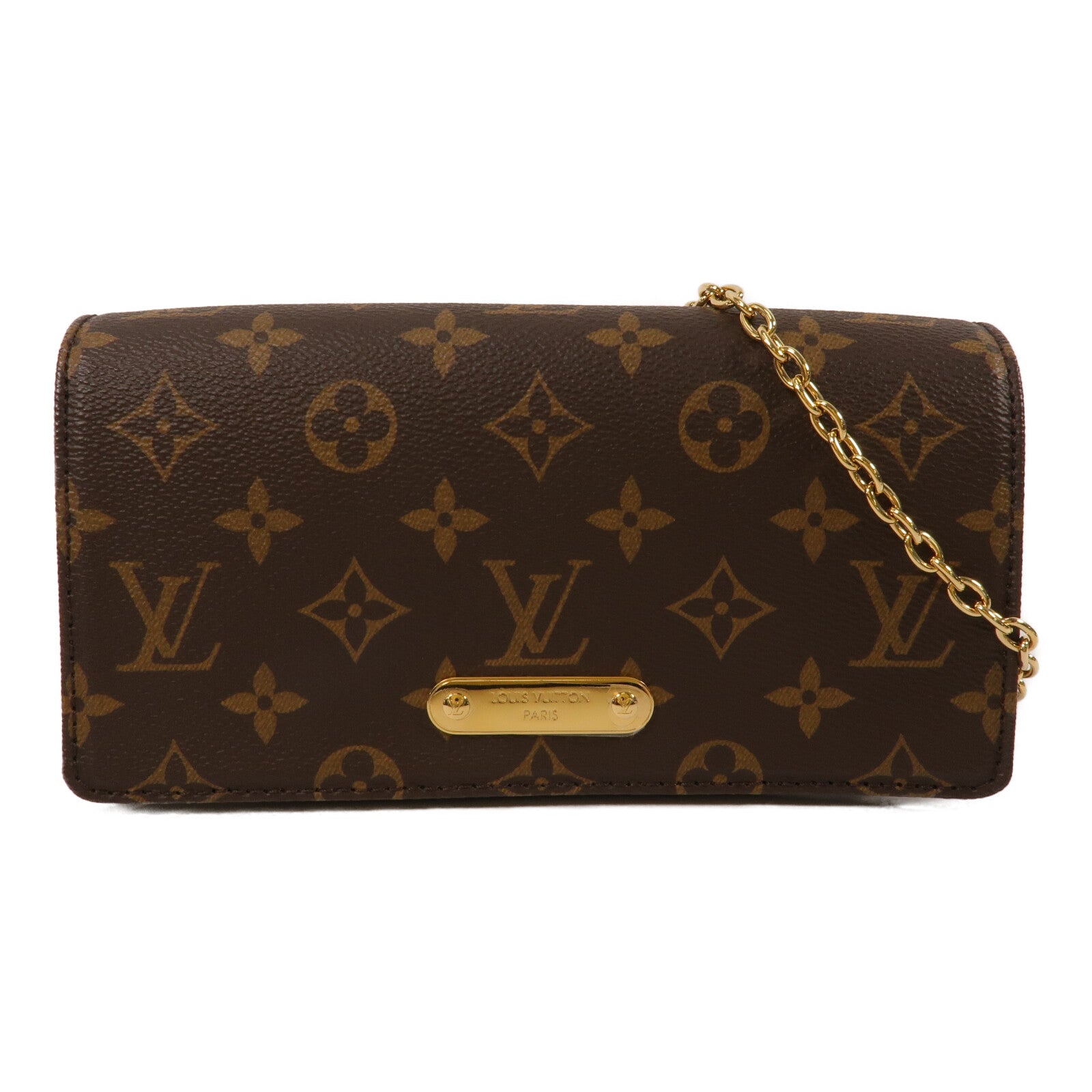 LOUIS VUITTON Monogram Wallet On Chain Lily鏈帶肩背袋
