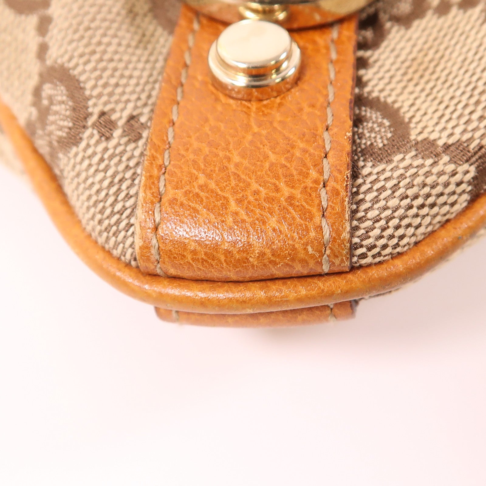 GUCCI GG GHW Shoulder Bag 131326 Canvas Brown