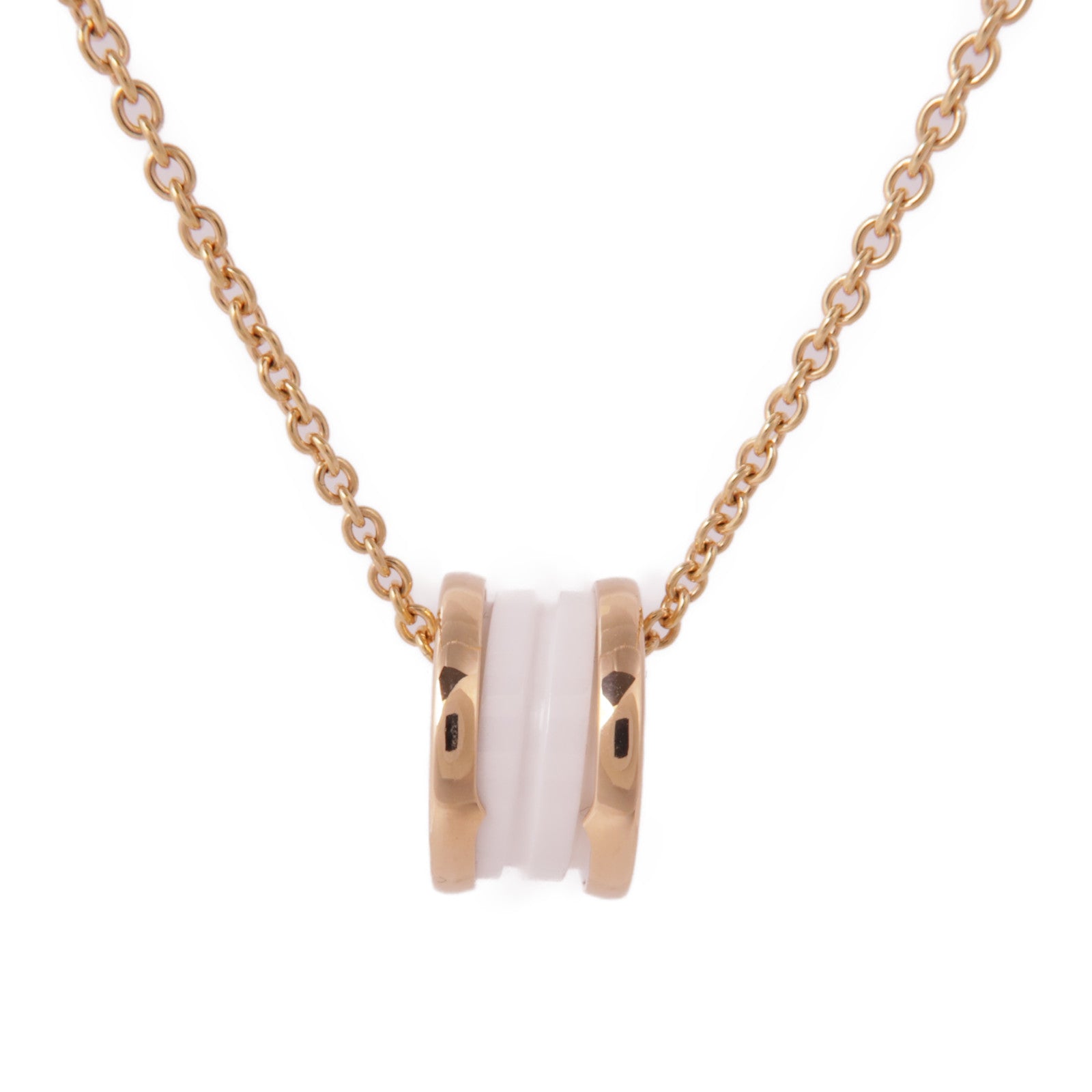 BVLGARI B-zero1 Necklace 346082 18K Pink Gold Ceramic