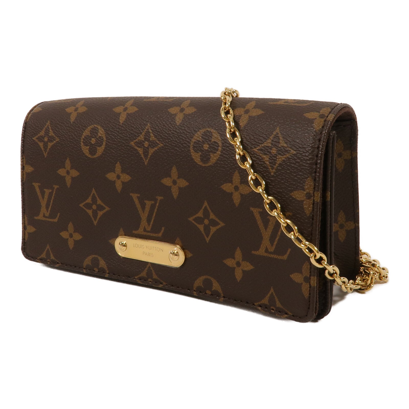 LOUIS VUITTON Monogram Wallet On Chain Lily鏈帶肩背袋