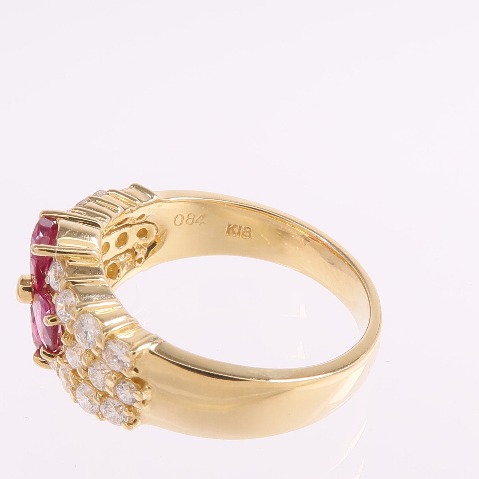 JEWELRY 18K黃金Ruby Diamond Ring紅寶石/鑽石戒指US#6