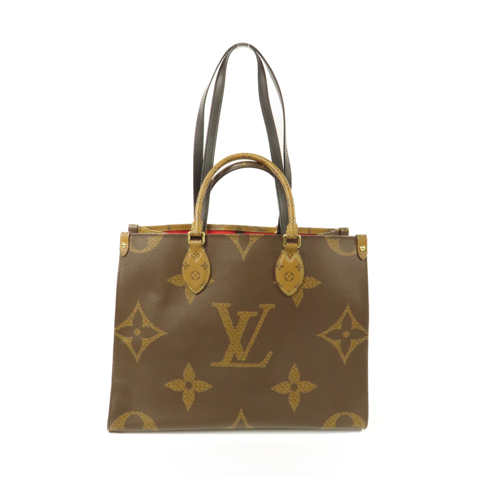 LOUIS VUITTON Monogram Giant On The Go MM金扣手挽肩背兩用袋