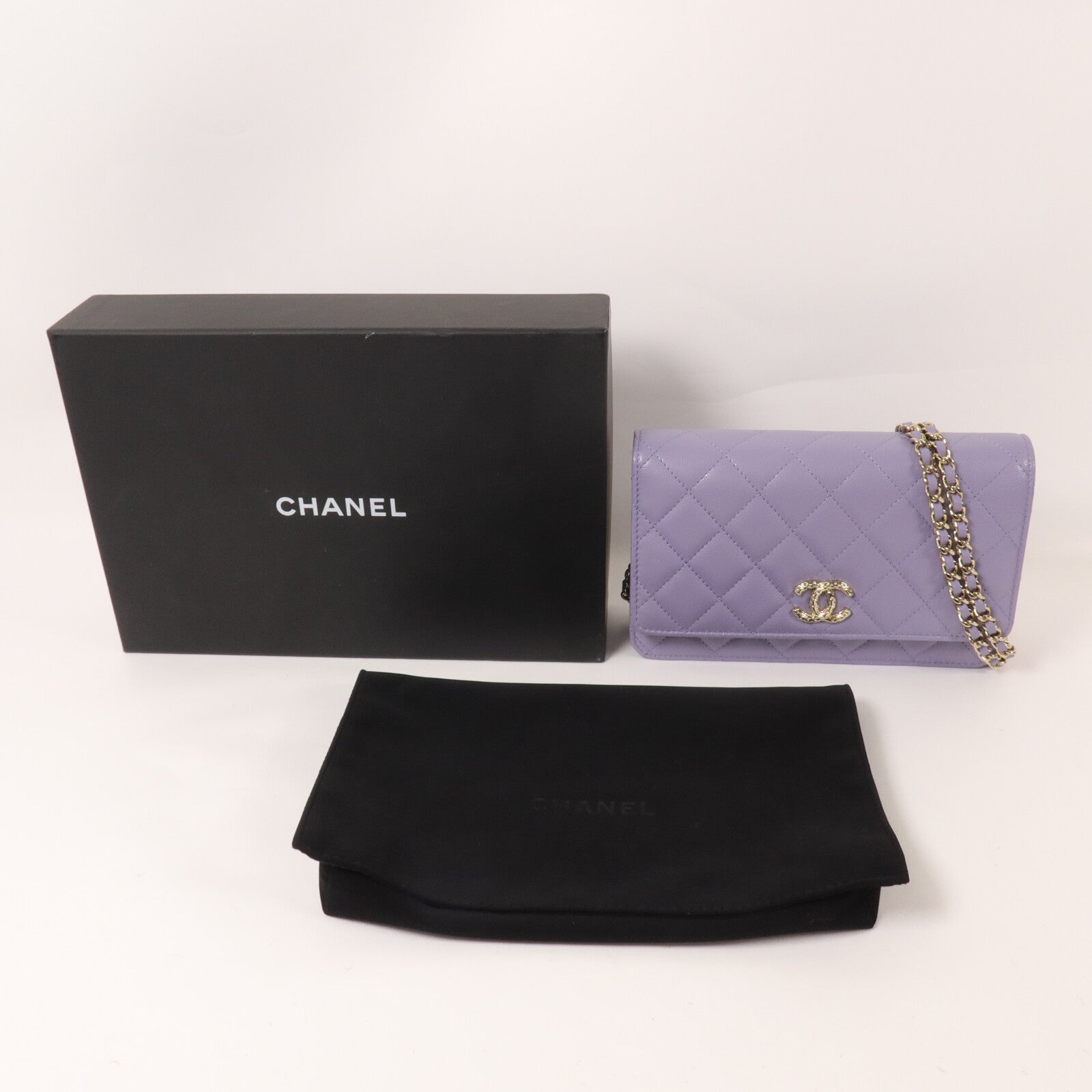 CHANEL 牛皮皮革Wallet On Chain鏈帶肩背袋