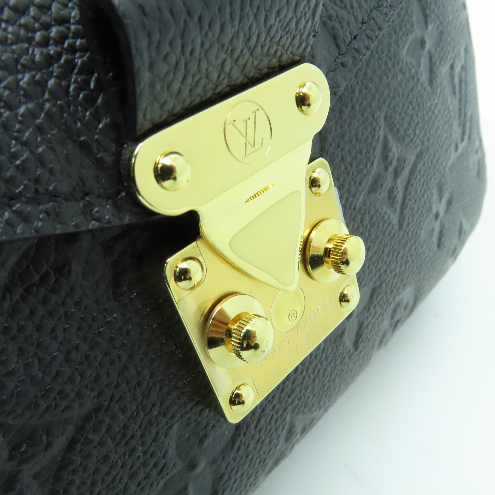 LOUIS VUITTON Monogram Empreinte Pochette Metis金扣手挽肩背兩用袋黑色