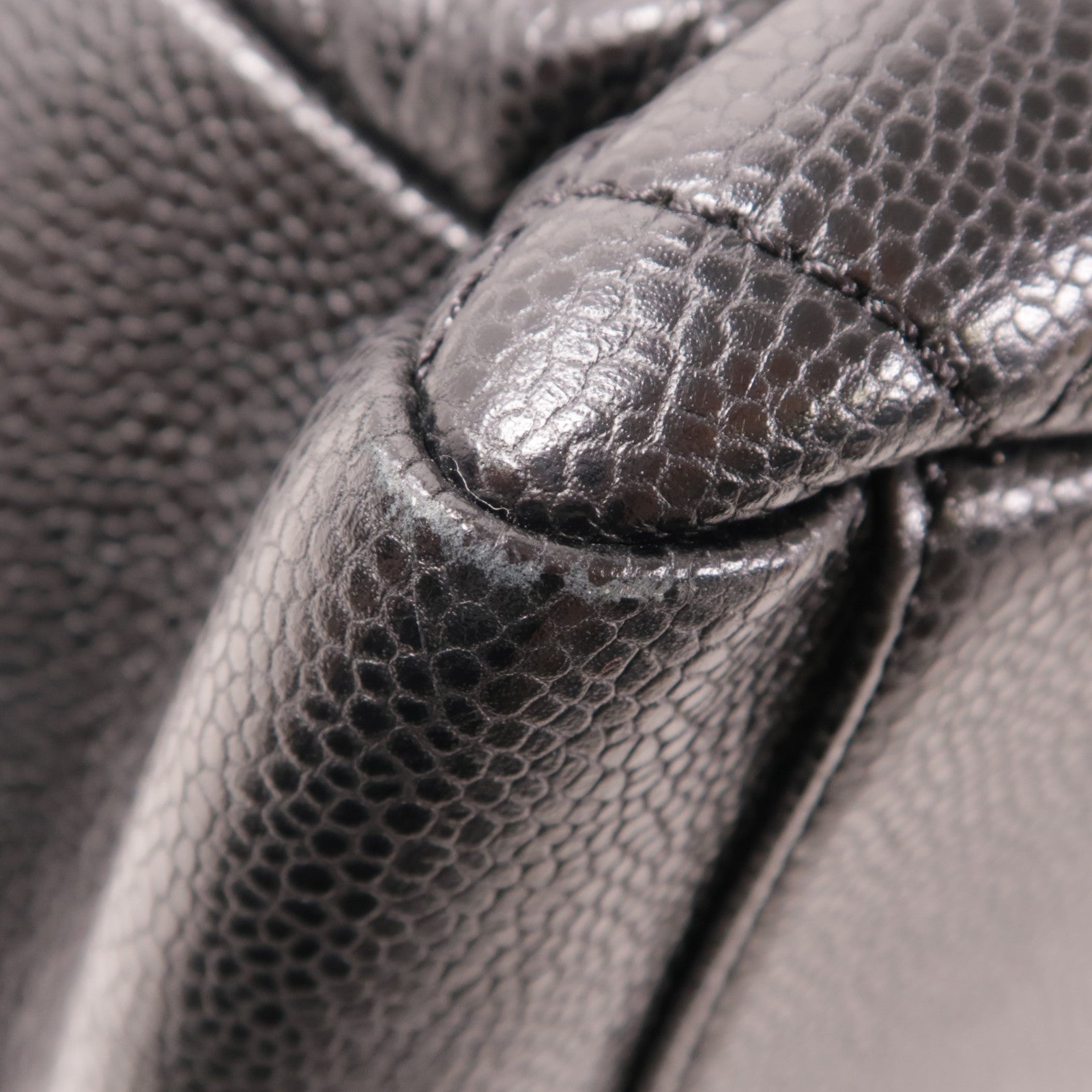 CHANEL 【激減優惠】牛皮皮革GST Grand Shopping Tote Bag銀扣鏈帶肩背袋