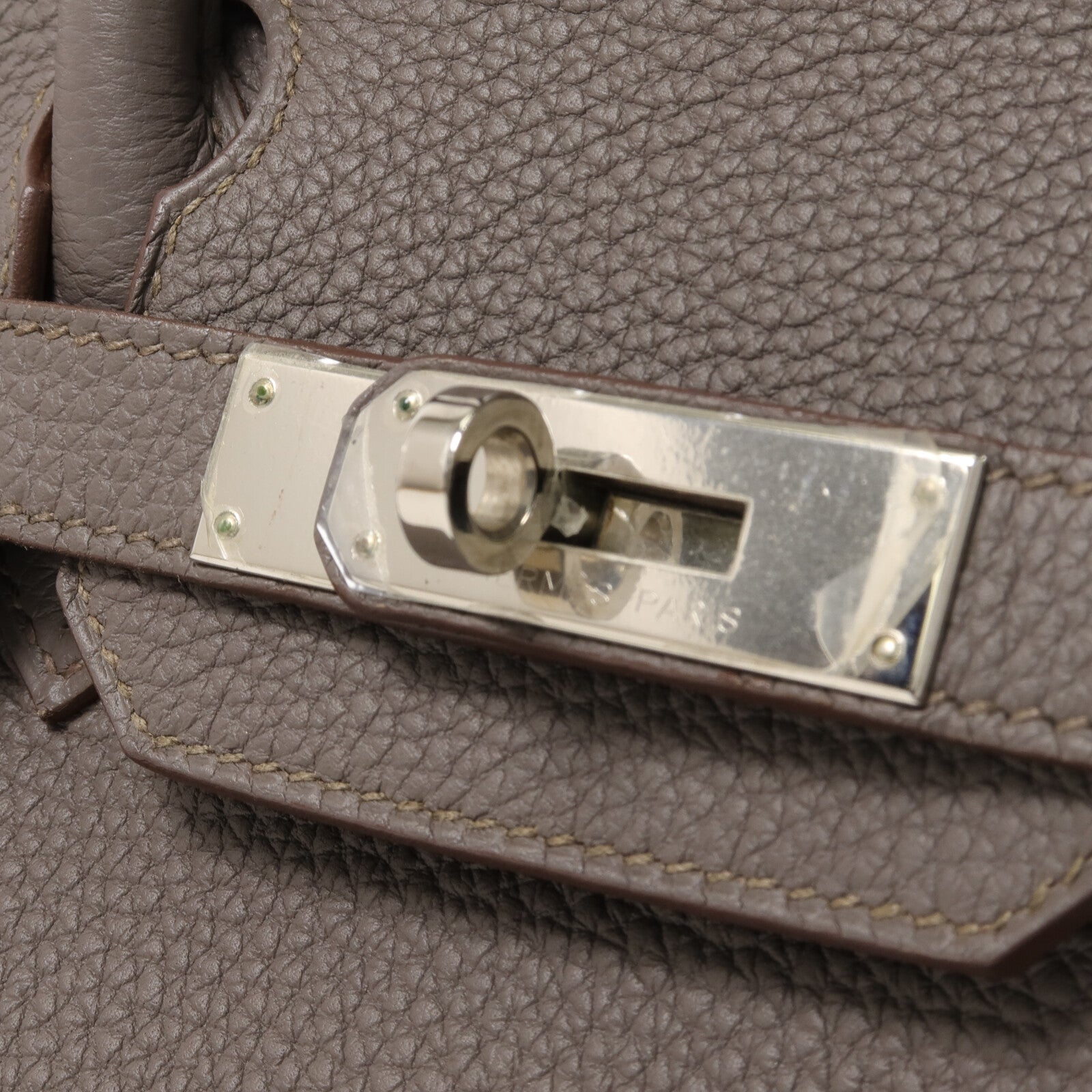 HERMES Togo皮革Birkin 30手挽袋Etain