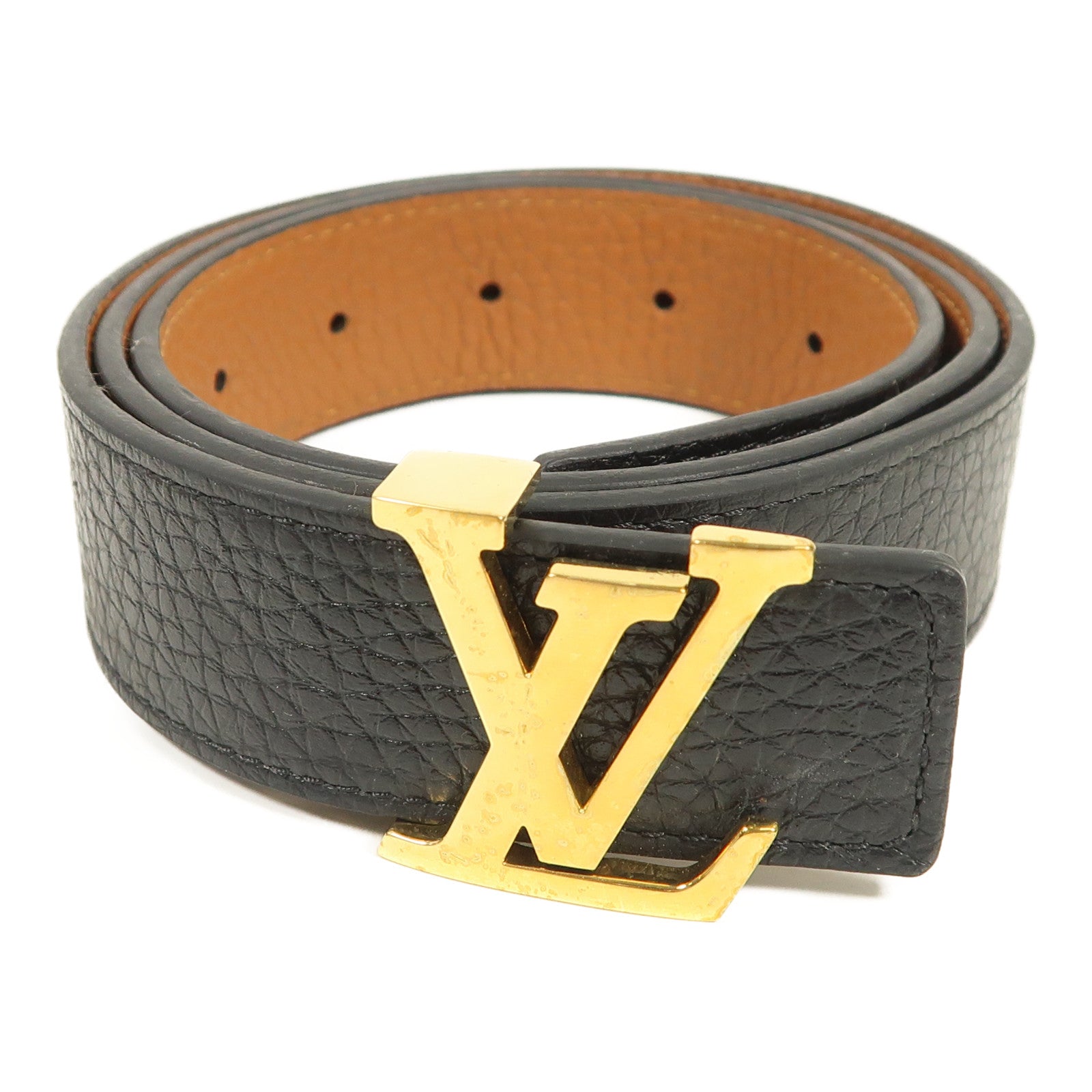 LOUIS VUITTON 牛皮皮革Belt金扣皮帶