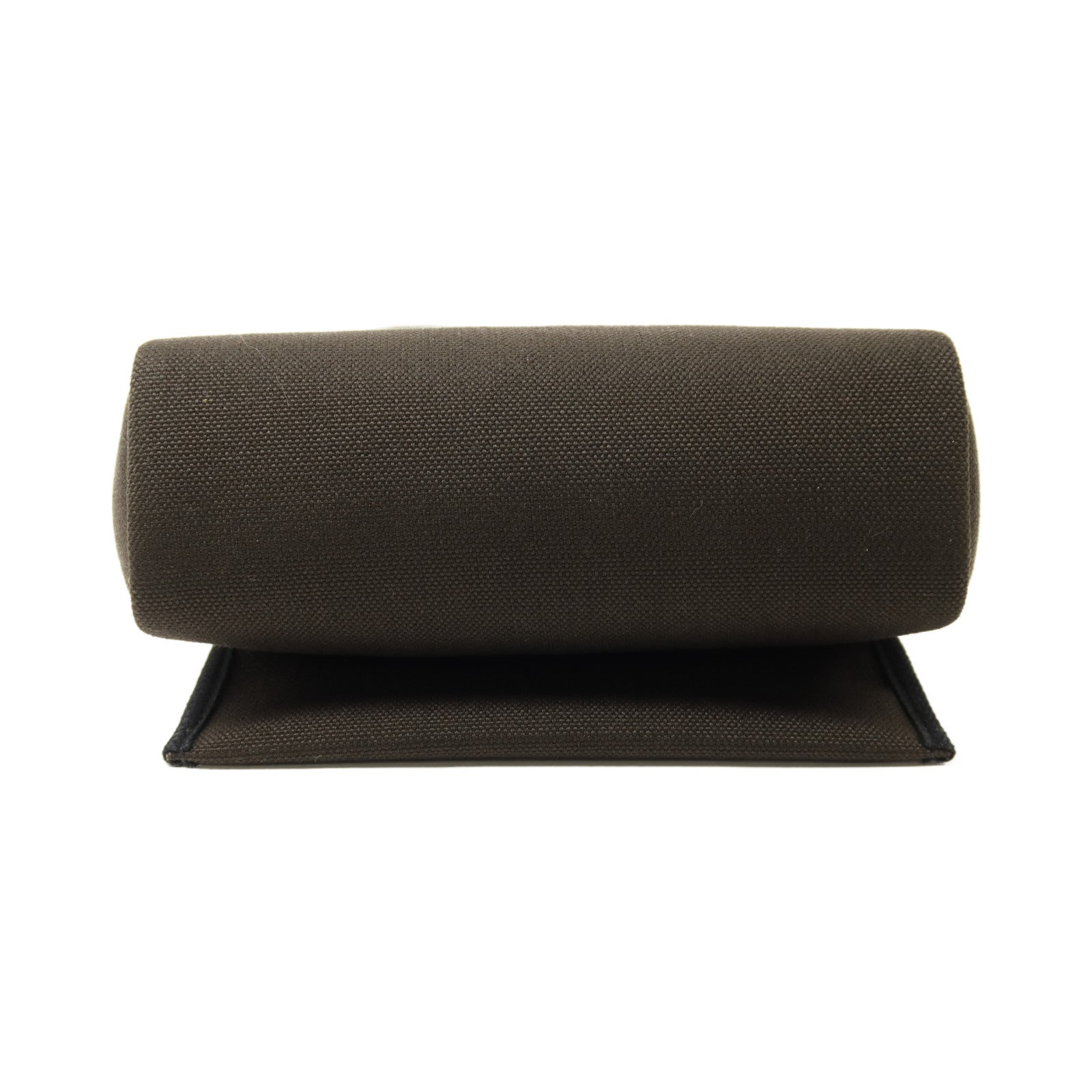 HERMES 帆布Mini Herbag銀扣肩背袋Vert de Gris/Noir