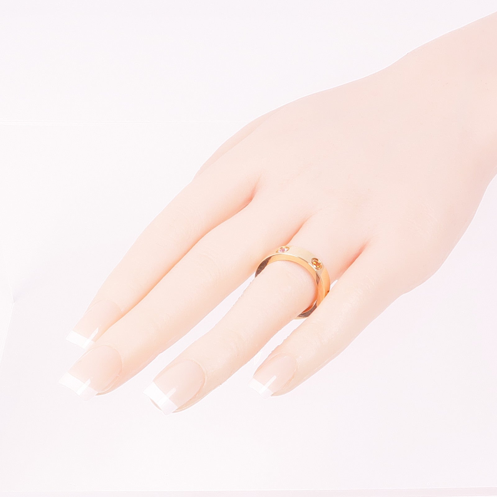 CARTIER 18K玫瑰金Love Ring藍寶石/石榴石/紫晶戒指Cartier#56/US#7.5
