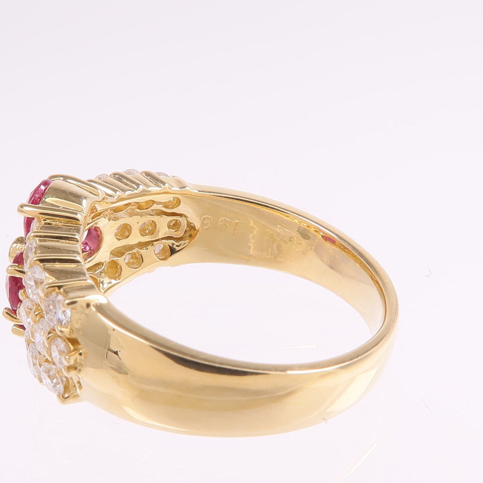 JEWELRY 18K黃金Ruby Diamond Ring紅寶石/鑽石戒指US#6
