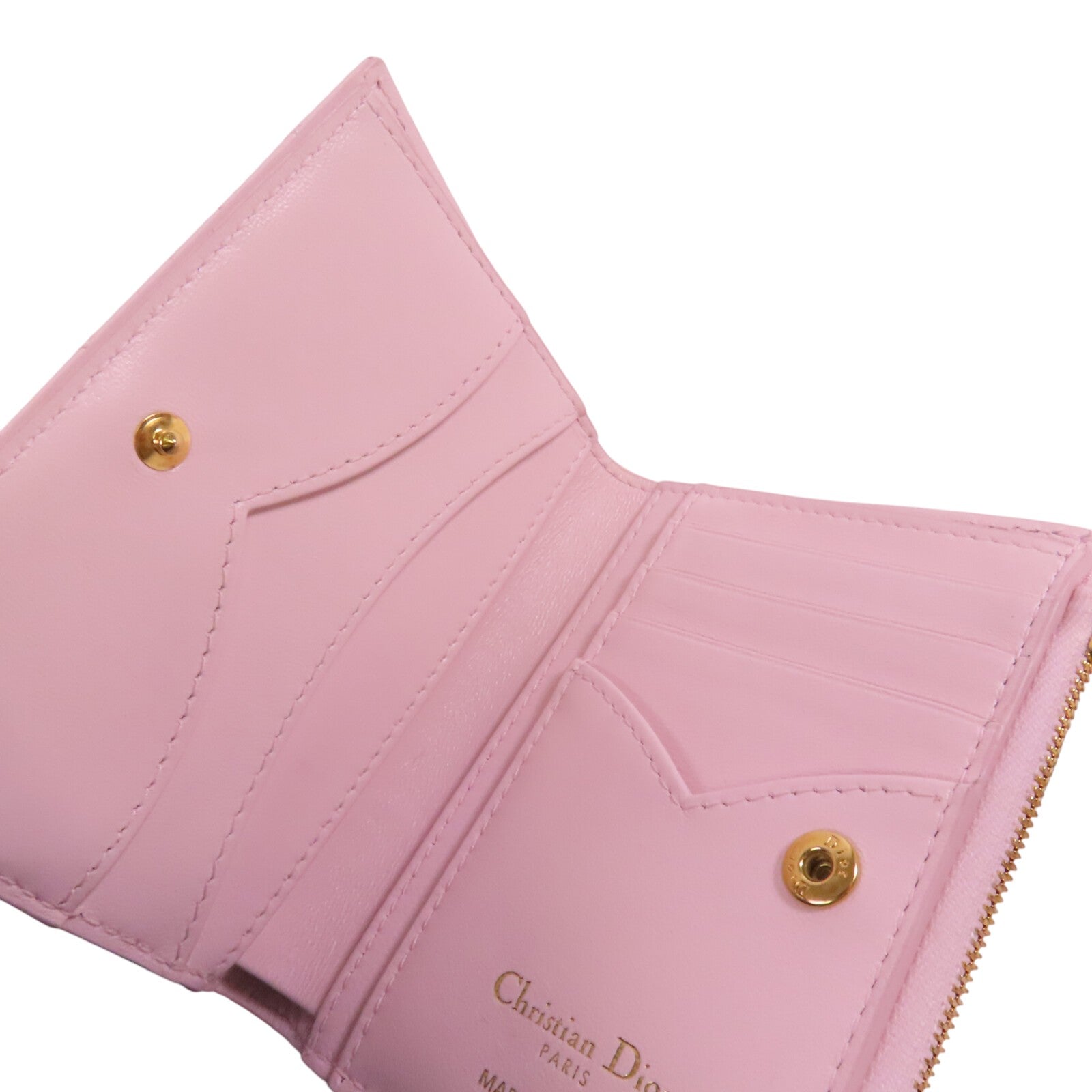 Dior 羊皮皮革Dioramour Dior Short Wallet金扣短錢包