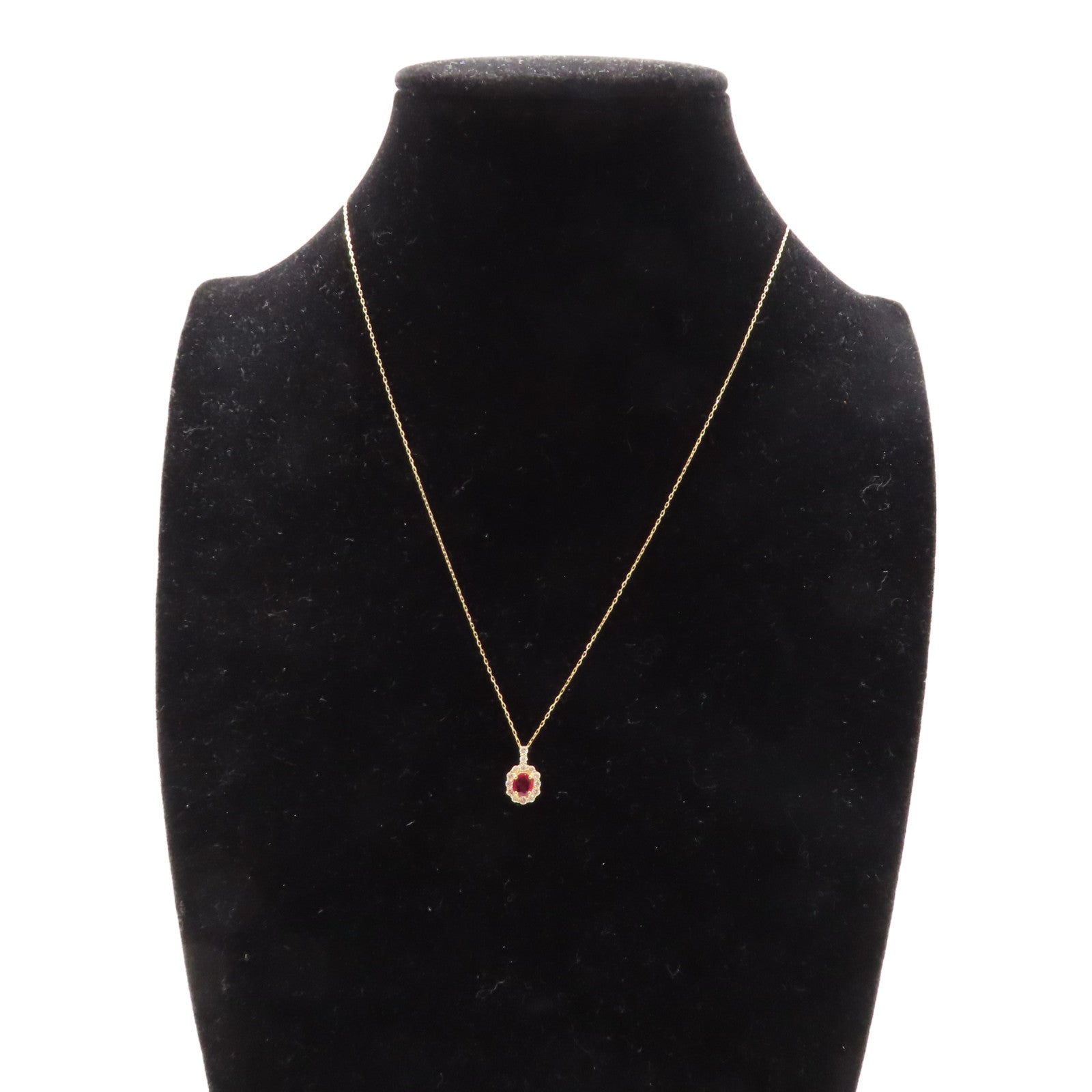 JEWELRY 【激減優惠】18K黃金Ruby Diamond Necklace 0.28ct紅寶石/0.26ct鑽石項鍊