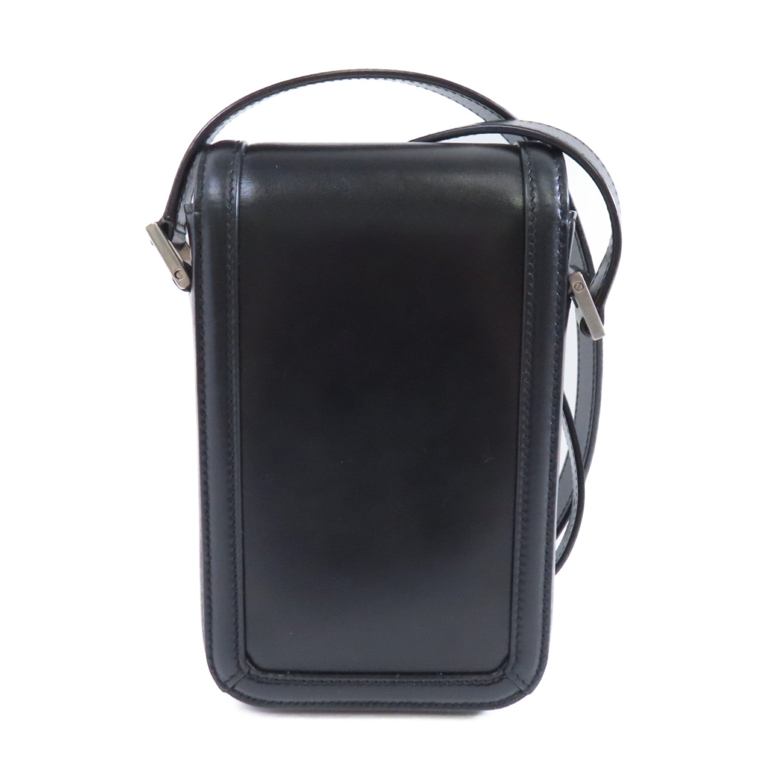 SAINT LAURENT 牛皮皮革Solferino Bag銀扣肩背袋黑色